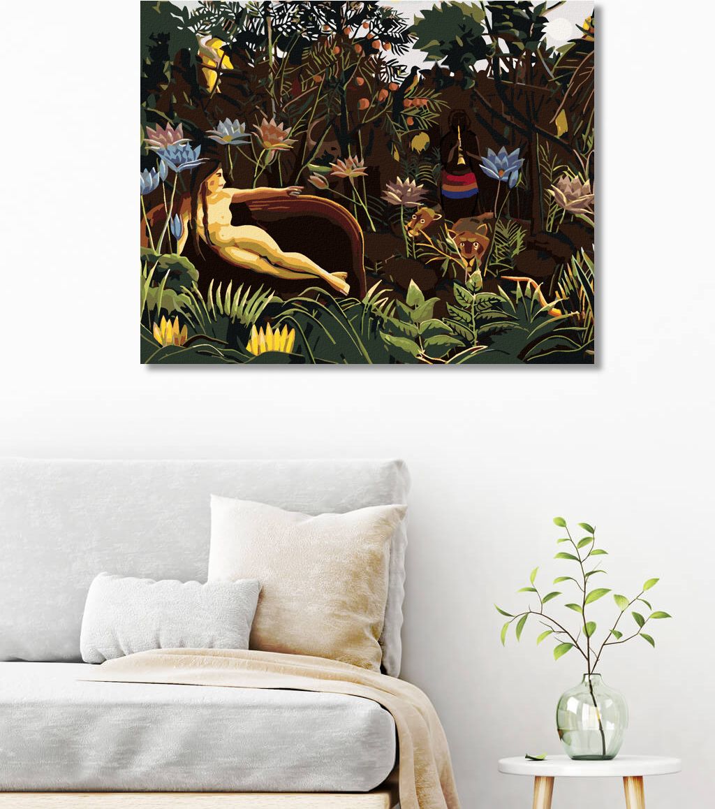 zuty Malování podle čísel - SEN (HENRI ROUSSEAU) - Rozměr: 40x50 cm, Rámování: Varianta: bez rámu a bez vypnutí plátna - obrázek 7