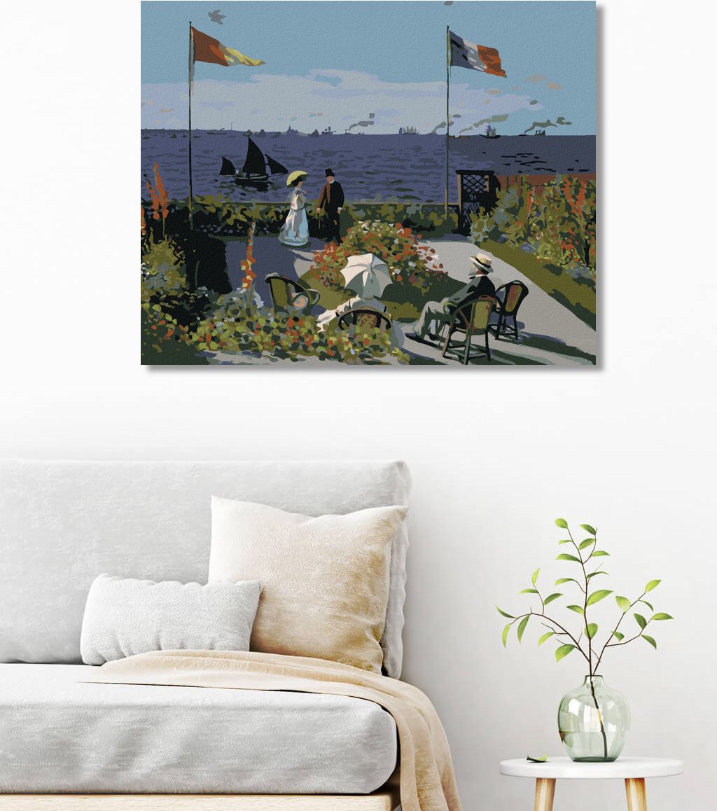 zuty Malování podle čísel - ZAHRADA V SAINTE-ADRESSE (CLAUDE MONET) - Rozměr: 40x50 cm, Rámování: Varianta: bez rámu a bez vypnutí plátna - obrázek 10