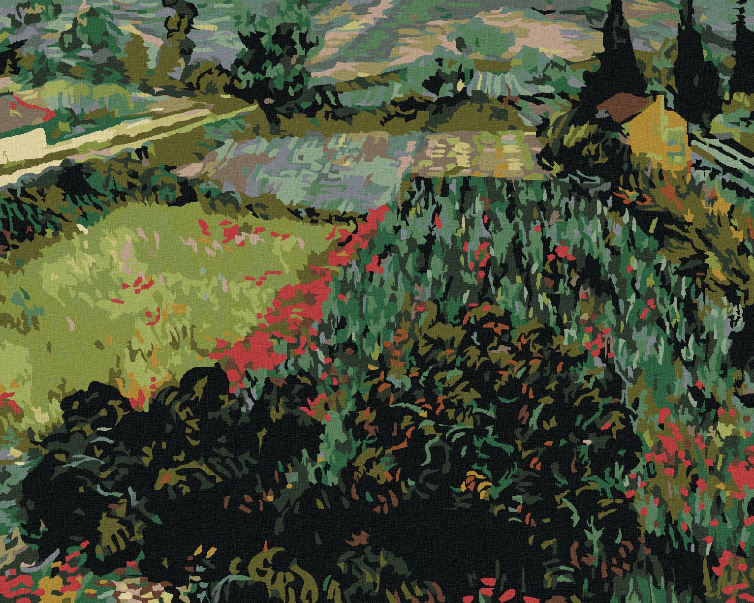 zuty Malování podle čísel - POLE S MÁKY (VINCENT VAN GOGH) - Rozměr: 40x50 cm, Rámování: Varianta: vypnuté plátno na rám - obrázek 1