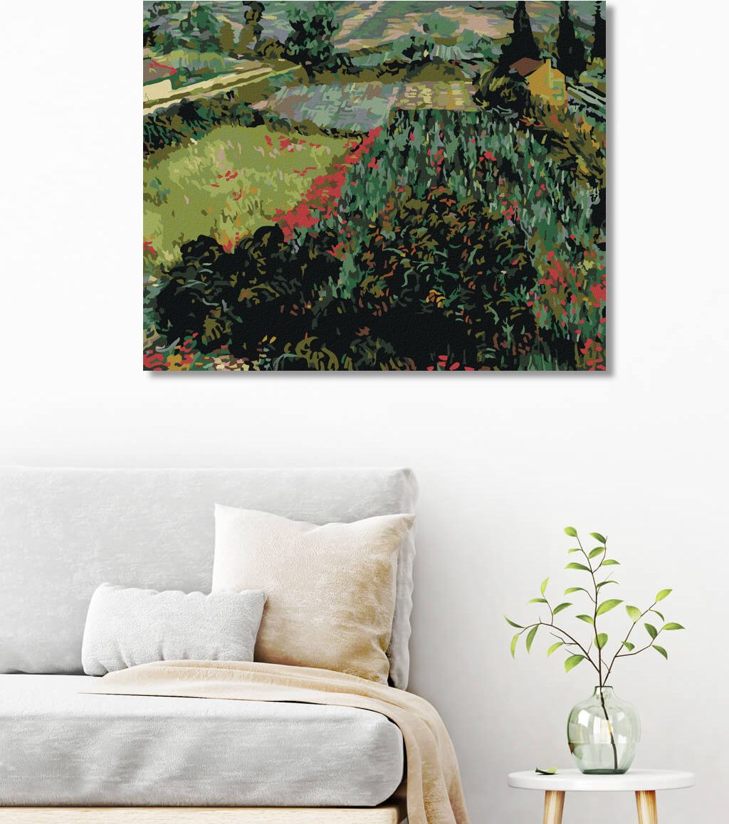 zuty Malování podle čísel - POLE S MÁKY (VINCENT VAN GOGH) - Rozměr: 40x50 cm, Rámování: Varianta: vypnuté plátno na rám - obrázek 9