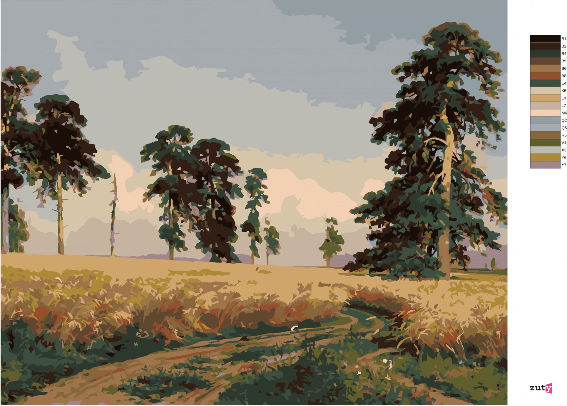zuty Malování podle čísel - ŽITO (IVAN SHISHKIN) - Rozměr: 40x50 cm, Rámování: Varianta: vypnuté plátno na rám - obrázek 2