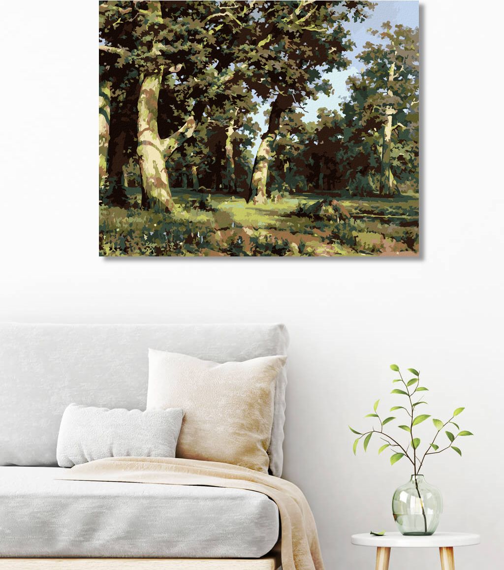 zuty Malování podle čísel - DUBOVÝ HÁJ (IVAN SHISHKIN) - Rozměr: 40x50 cm, Rámování: Varianta: bez rámu a bez vypnutí plátna - obrázek 7