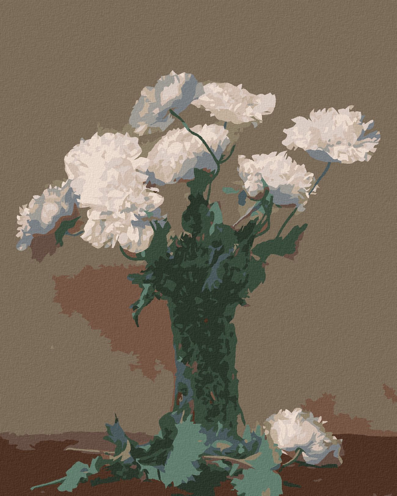 zuty Malování podle čísel - PIVOŇKY (HENRI FANTIN-LATOUR) - Rozměr: 40x50 cm, Rámování: Varianta: bez rámu a bez vypnutí plátna - obrázek 1