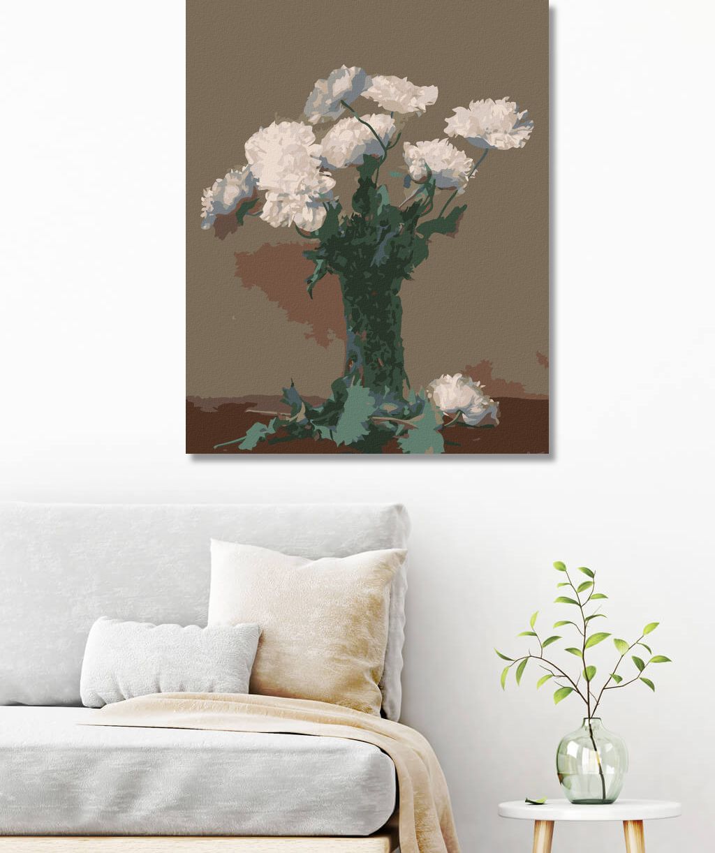 zuty Malování podle čísel - PIVOŇKY (HENRI FANTIN-LATOUR) - Rozměr: 40x50 cm, Rámování: Varianta: bez rámu a bez vypnutí plátna - obrázek 8