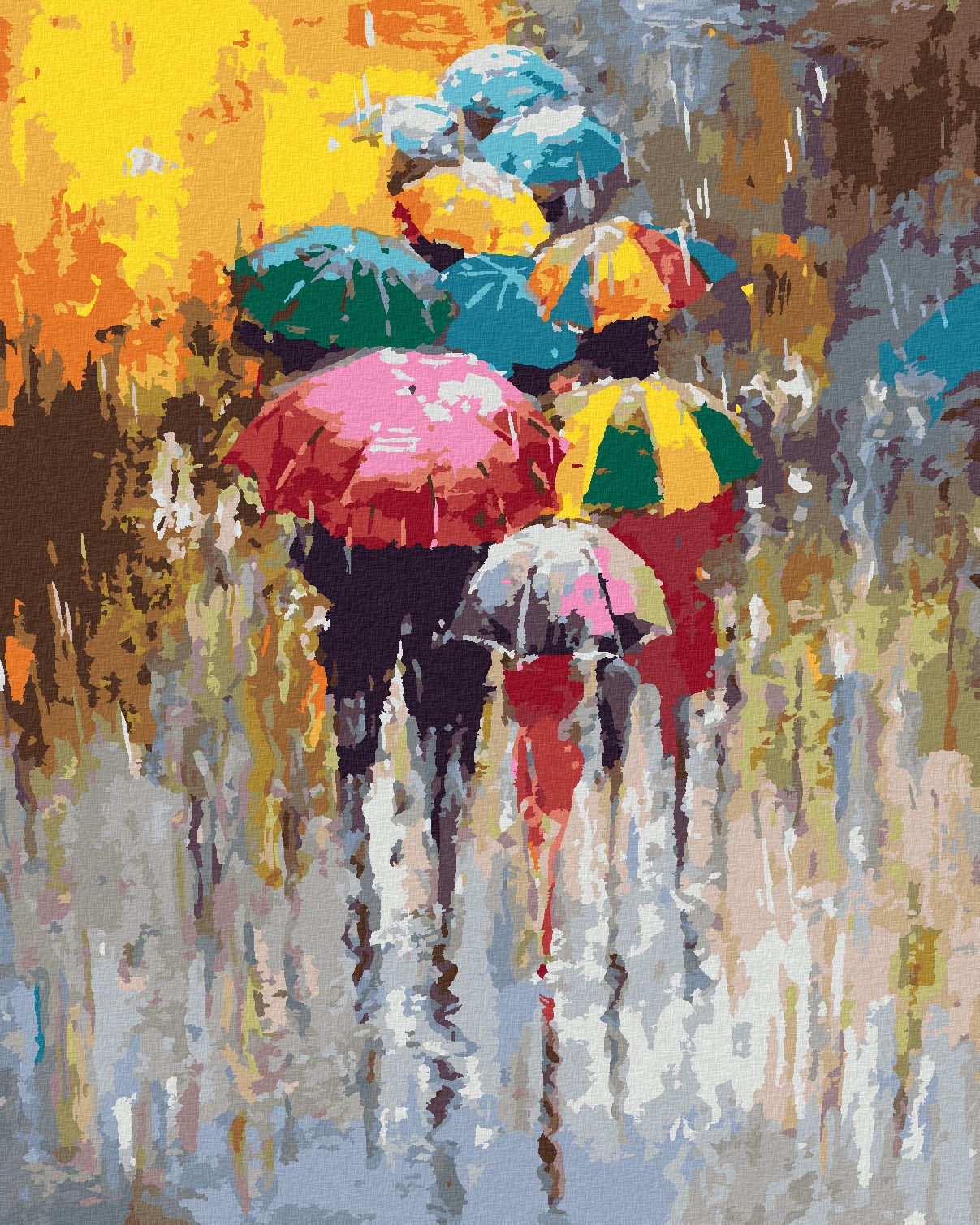 zuty Malování podle čísel - DEŠTIVÝ DEN - Rozměr: 40x50 cm, Rámování: Varianta: bez rámu a bez vypnutí plátna - obrázek 1