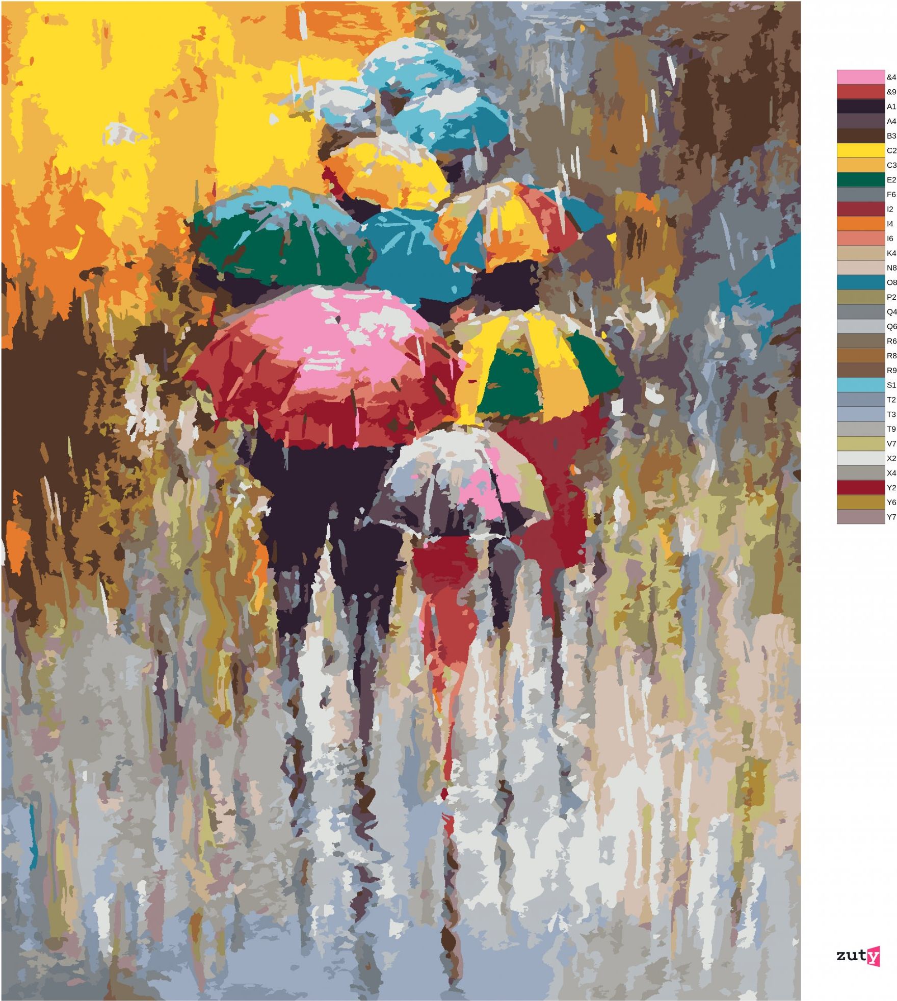 zuty Malování podle čísel - DEŠTIVÝ DEN - Rozměr: 40x50 cm, Rámování: Varianta: bez rámu a bez vypnutí plátna - obrázek 8