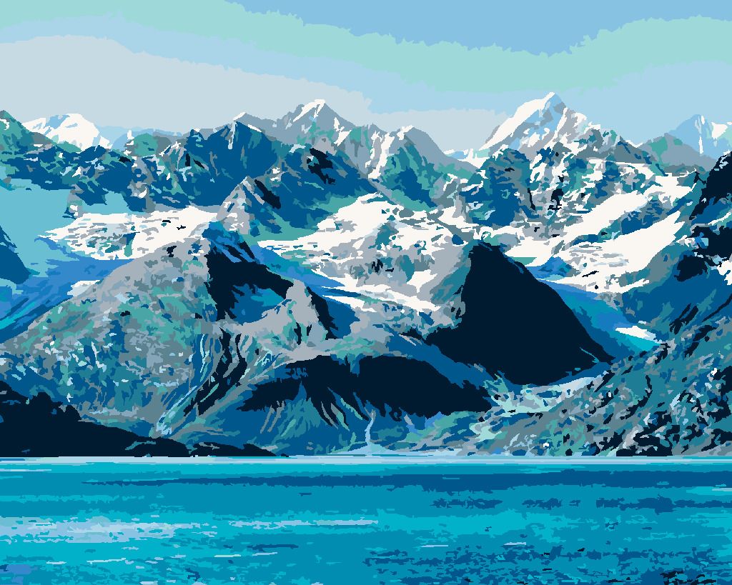 zuty Malování podle čísel - NÁRODNÍ PARK GLACIER BAY - Rozměr: 40x50 cm, Rámování: Varianta: bez rámu a bez vypnutí plátna - obrázek 2