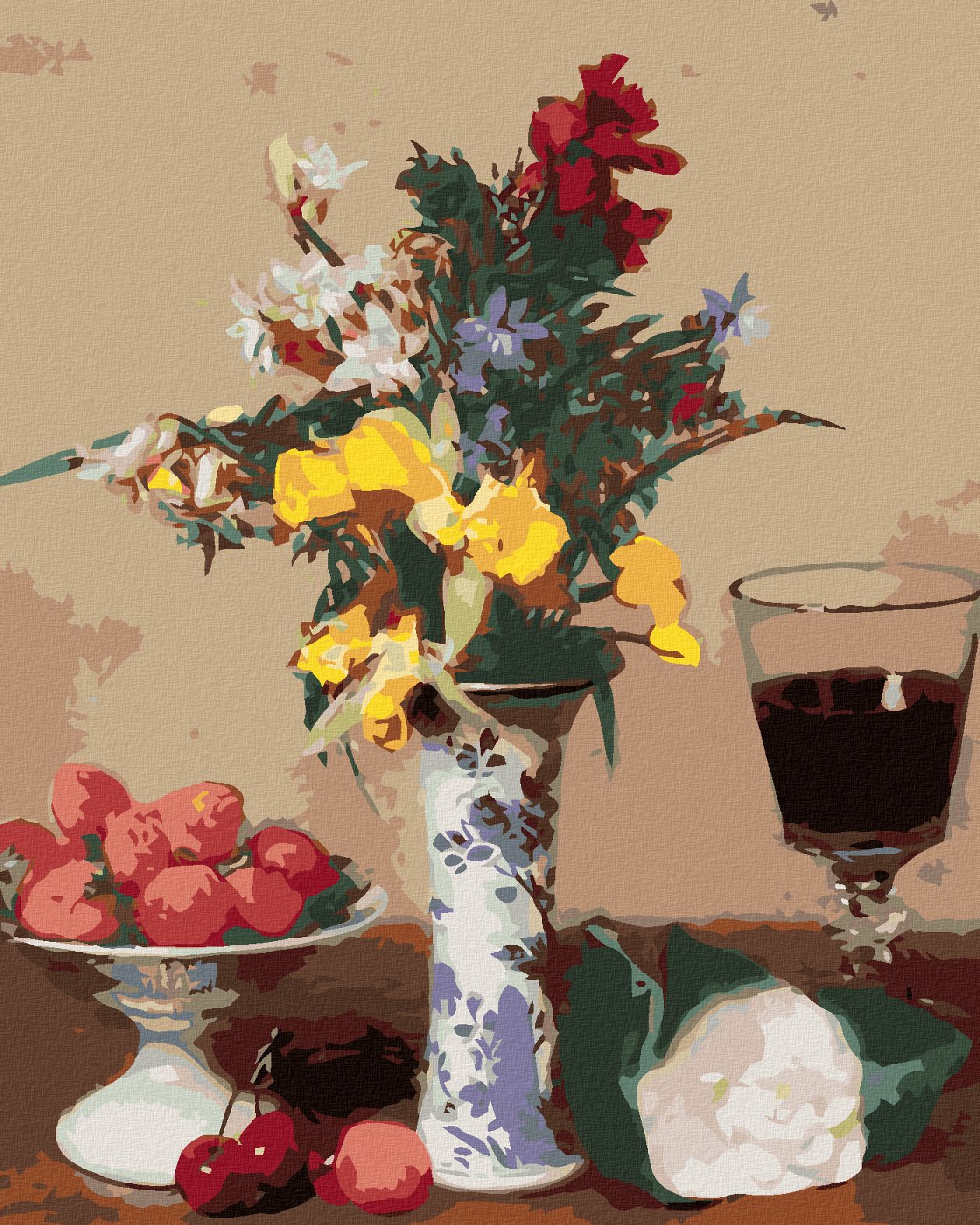 zuty Malování podle čísel - ZÁTIŠÍ ZASNOUBENÍ (HENRI FANTIN-LATOUR) - Rozměr: 40x50 cm, Rámování: Varianta: bez rámu a bez vypnutí plátna - obrázek 1