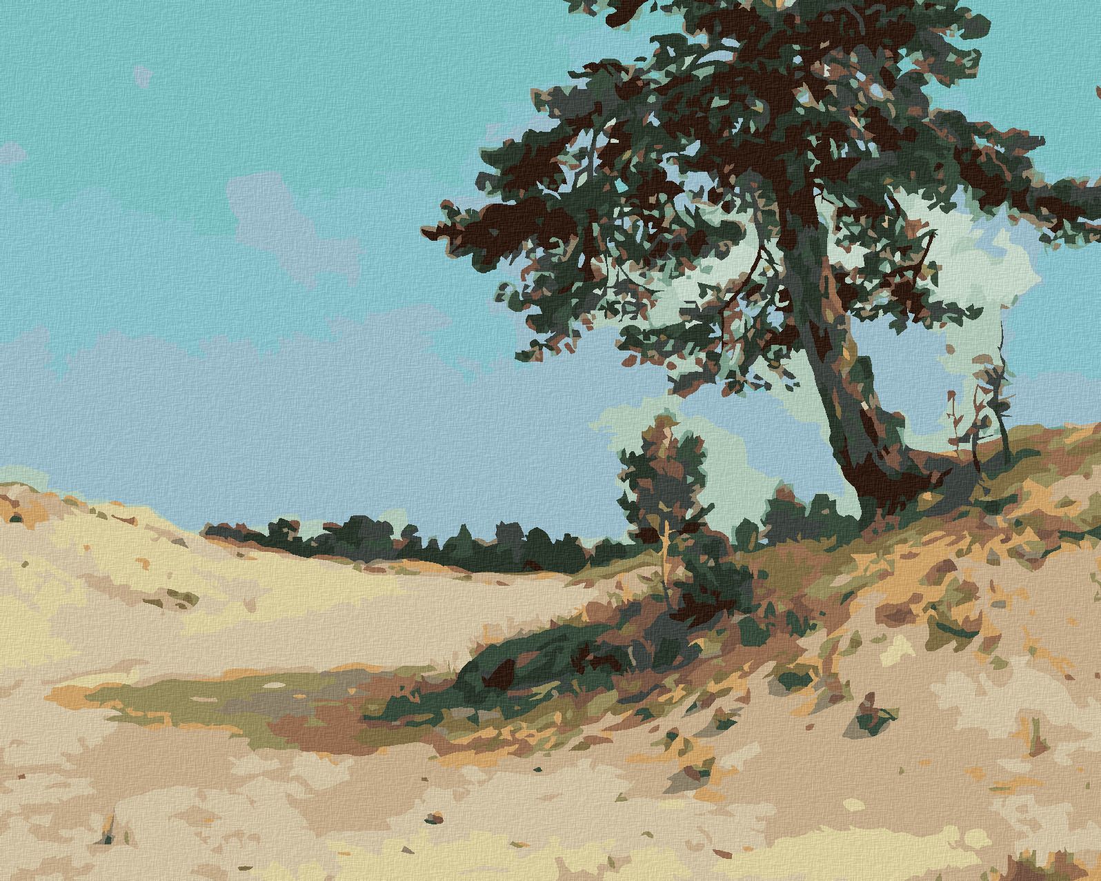 zuty Malování podle čísel - BOROVICE NA PÍSKU (IVAN SHISHKIN) - Rozměr: 40x50 cm, Rámování: Varianta: vypnuté plátno na rám - obrázek 1