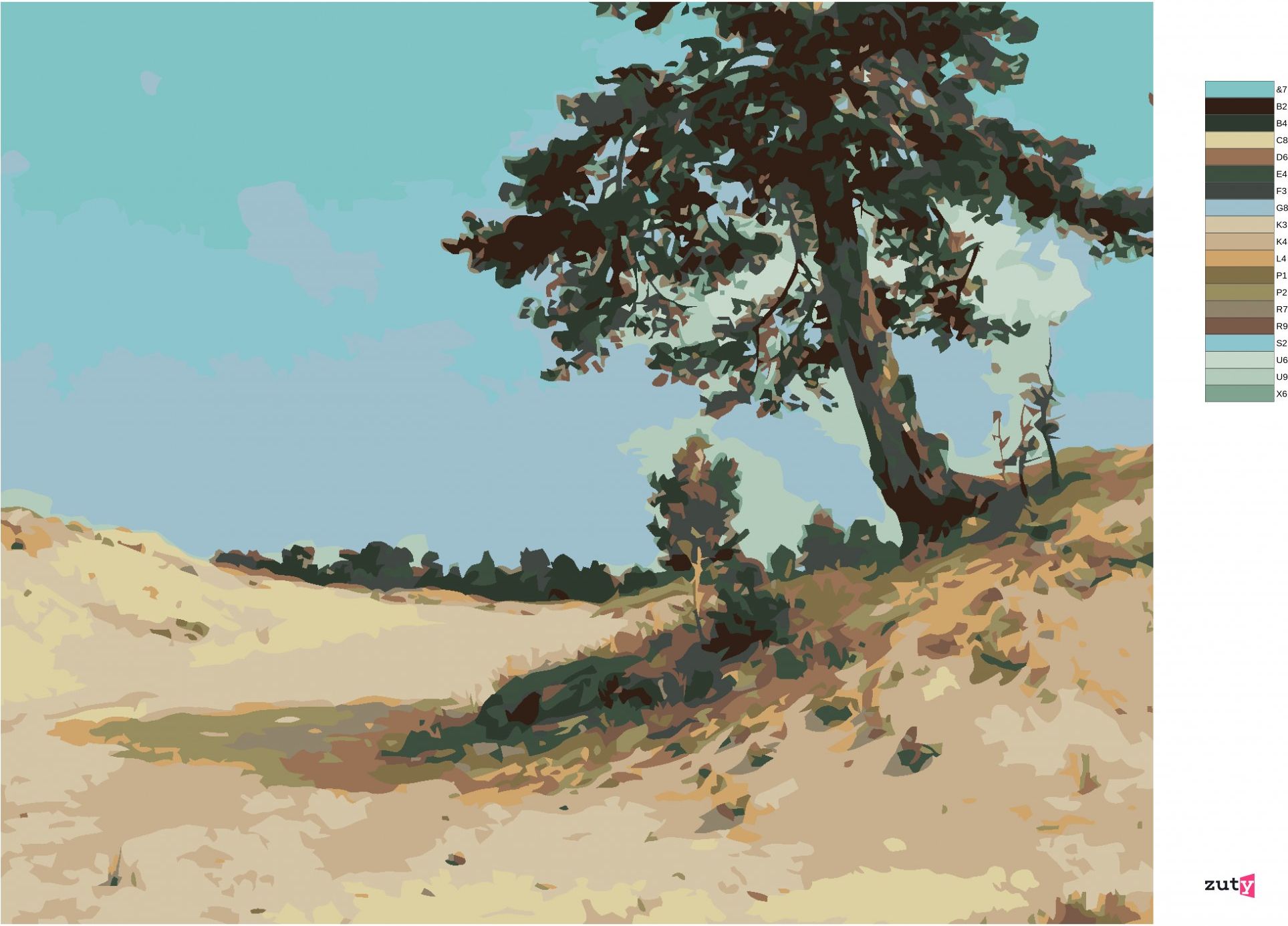 zuty Malování podle čísel - BOROVICE NA PÍSKU (IVAN SHISHKIN) - Rozměr: 40x50 cm, Rámování: Varianta: vypnuté plátno na rám - obrázek 4