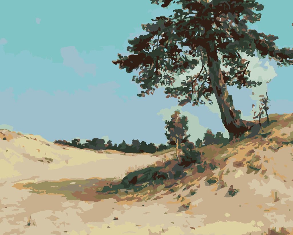 zuty Malování podle čísel - BOROVICE NA PÍSKU (IVAN SHISHKIN) - Rozměr: 40x50 cm, Rámování: Varianta: vypnuté plátno na rám - obrázek 6