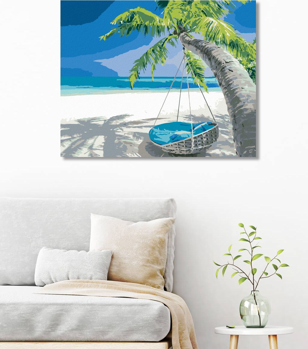 zuty Malování podle čísel - LEHÁTKO NA SLUNNÉ PLÁŽI - Rozměr: 40x50 cm, Rámování: Varianta: bez rámu a bez vypnutí plátna - obrázek 4