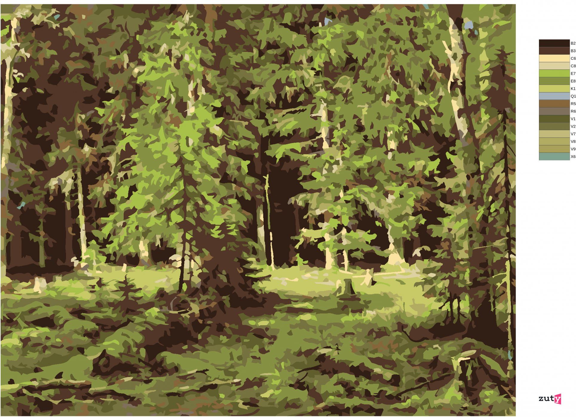zuty Malování podle čísel - LES (IVAN SHISHKIN) - Rozměr: 40x50 cm, Rámování: Varianta: bez rámu a bez vypnutí plátna - obrázek 2