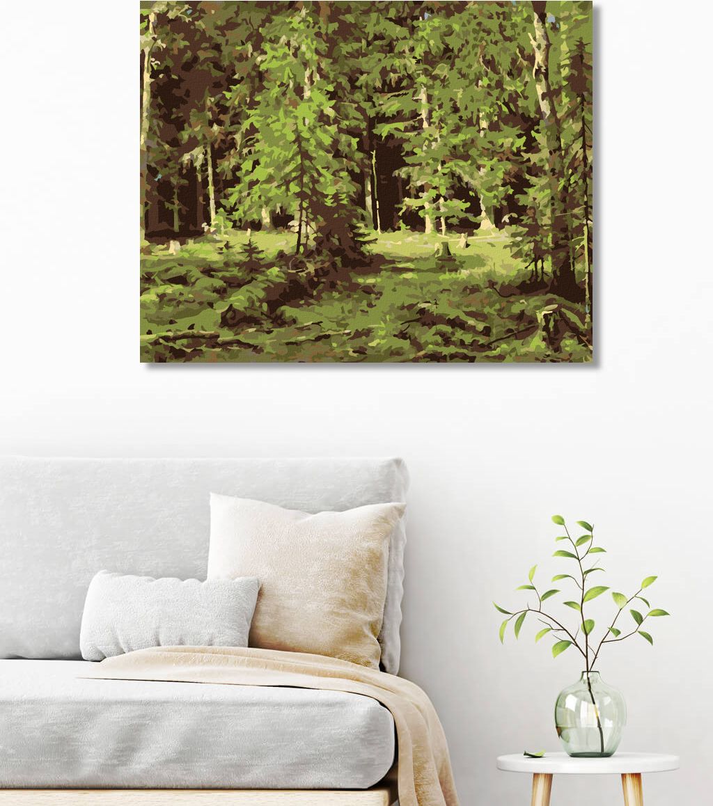 zuty Malování podle čísel - LES (IVAN SHISHKIN) - Rozměr: 40x50 cm, Rámování: Varianta: bez rámu a bez vypnutí plátna - obrázek 3