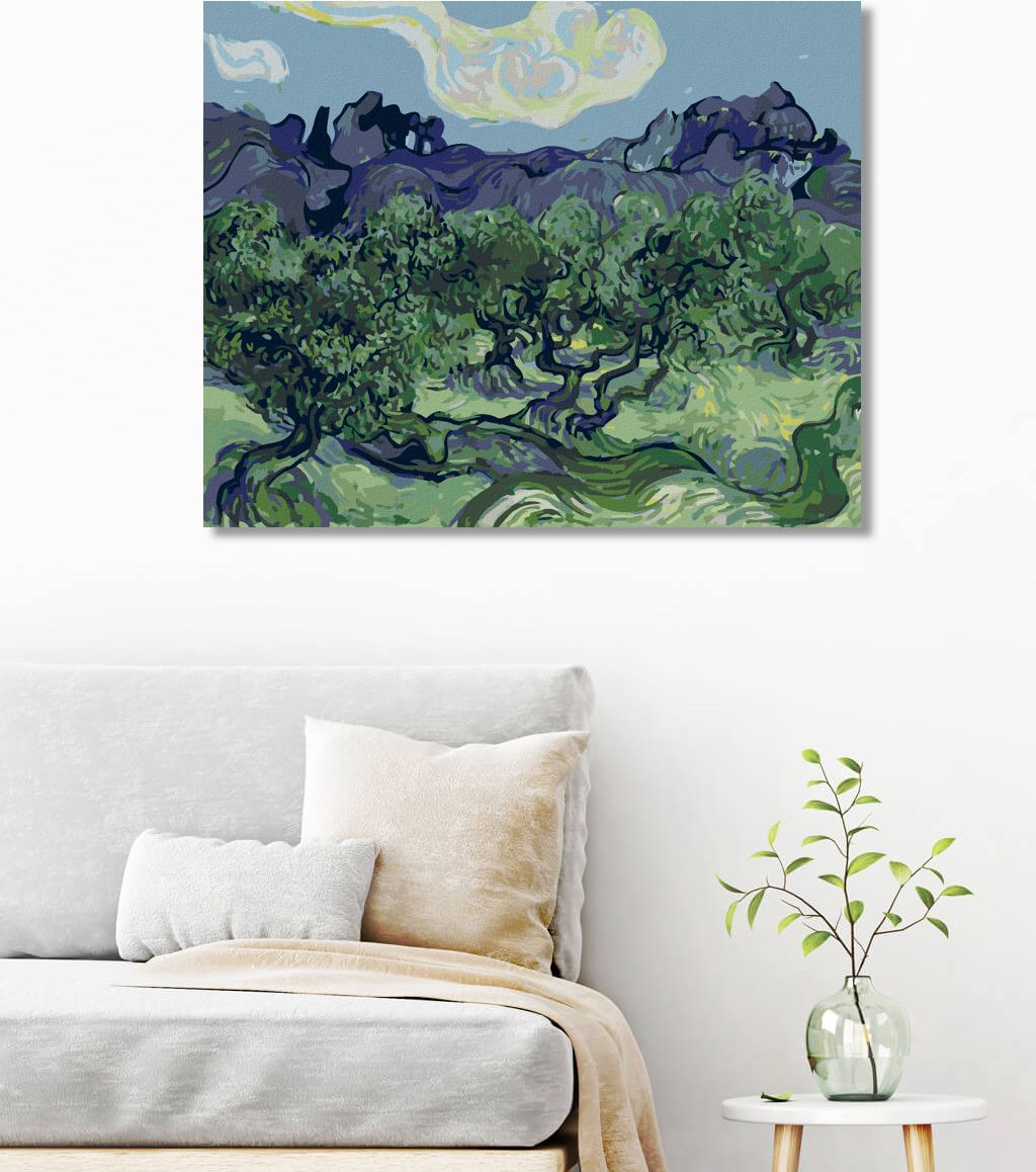 zuty Malování podle čísel - OLIVOVNÍKY S ALPILLES V POZADÍ (VINCENT VAN GOGH) - Rozměr: 40x50 cm, Rámování: Varianta: bez rámu a bez vypnutí plátna - obrázek 5