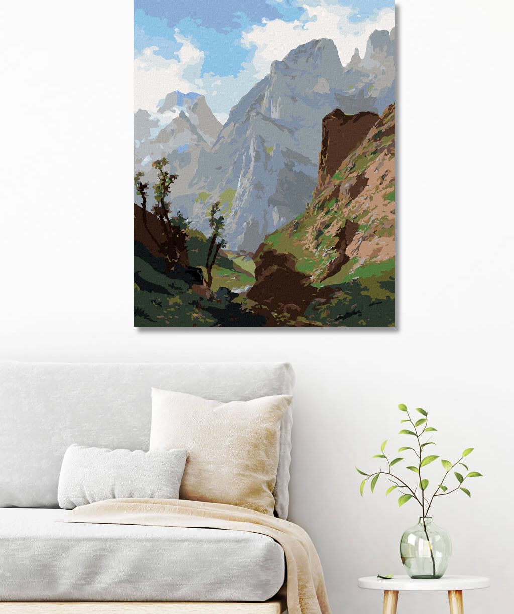 zuty Malování podle čísel - VRCHOLY EVROPY (CARLOS DE HAES) - Rozměr: 40x50 cm, Rámování: Varianta: vypnuté plátno na rám - obrázek 4