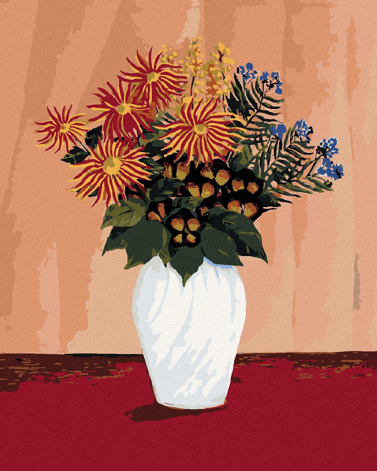 zuty Malování podle čísel - KYTICE KVĚTIN (HENRI ROUSSEAU) - Rozměr: 40x50 cm, Rámování: Varianta: bez rámu a bez vypnutí plátna - obrázek 1