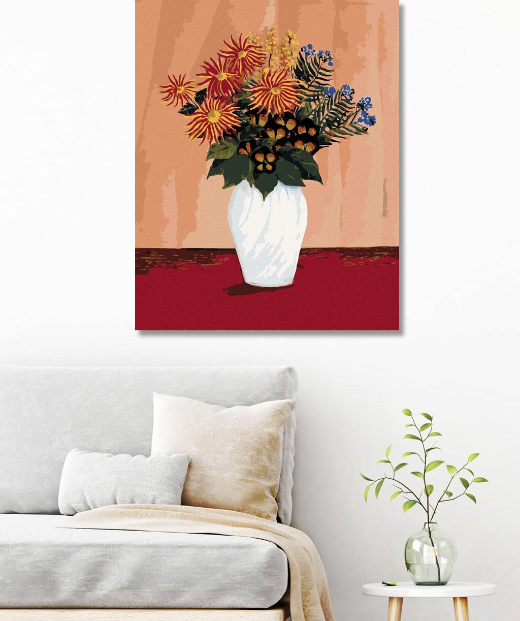 zuty Malování podle čísel - KYTICE KVĚTIN (HENRI ROUSSEAU) - Rozměr: 40x50 cm, Rámování: Varianta: bez rámu a bez vypnutí plátna - obrázek 4
