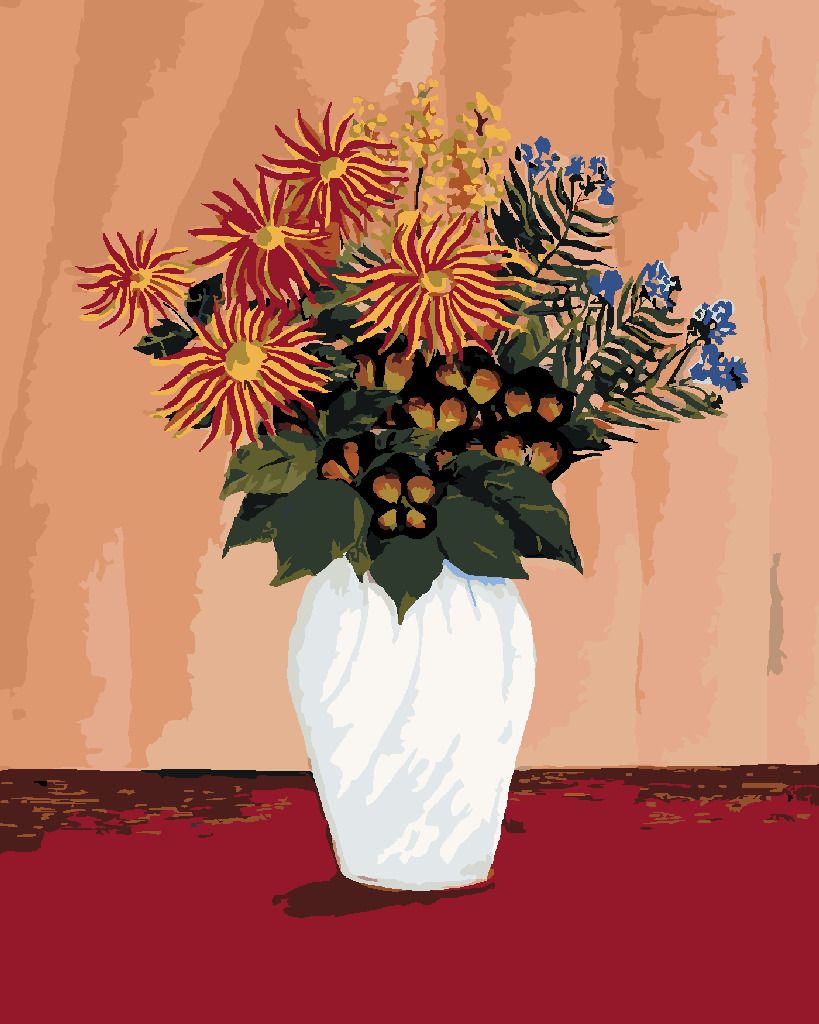 zuty Malování podle čísel - KYTICE KVĚTIN (HENRI ROUSSEAU) - Rozměr: 40x50 cm, Rámování: Varianta: bez rámu a bez vypnutí plátna - obrázek 10