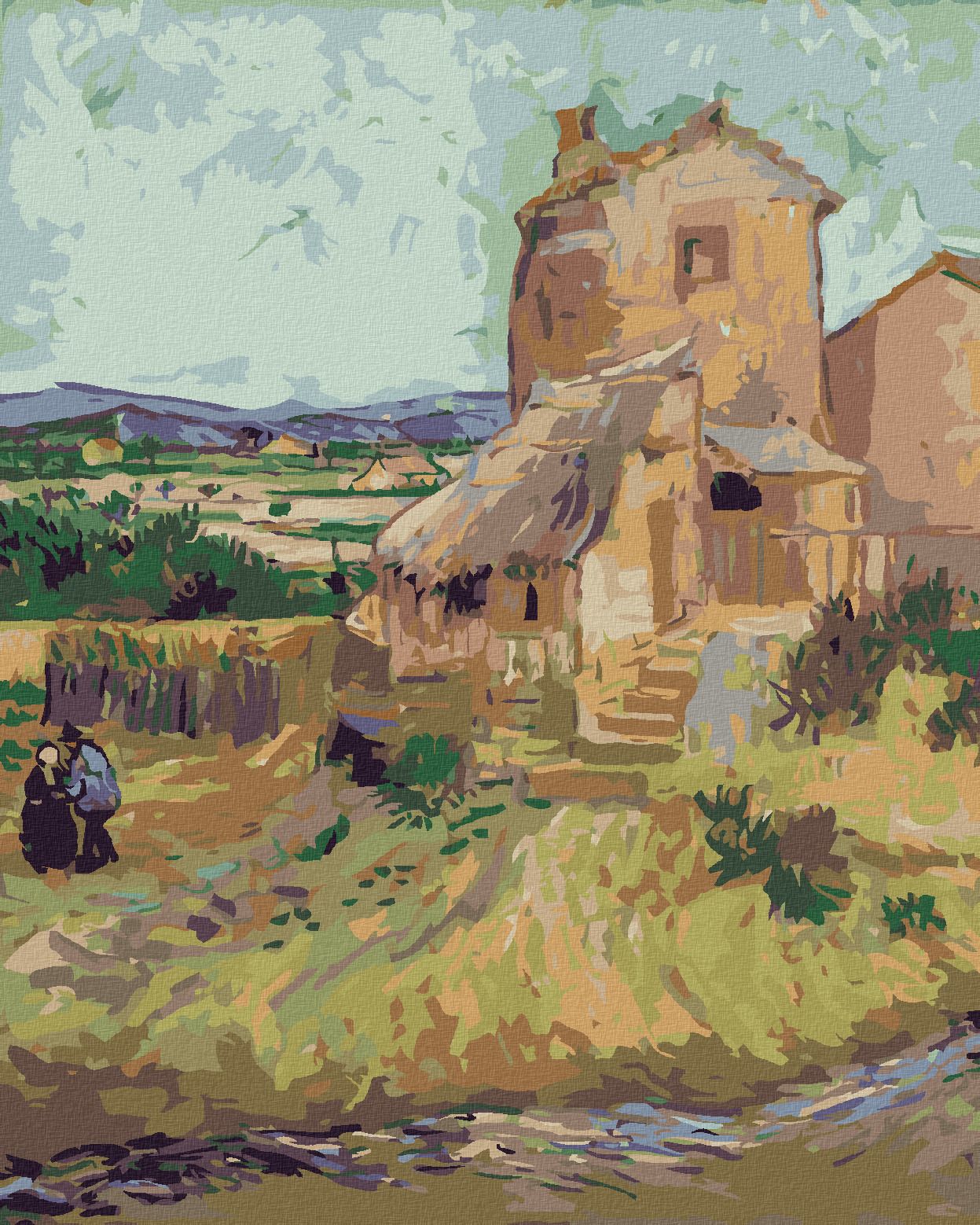zuty Malování podle čísel - STARÝ MLÝN (VINCENT VAN GOGH) - Rozměr: 40x50 cm, Rámování: Varianta: vypnuté plátno na rám - obrázek 1