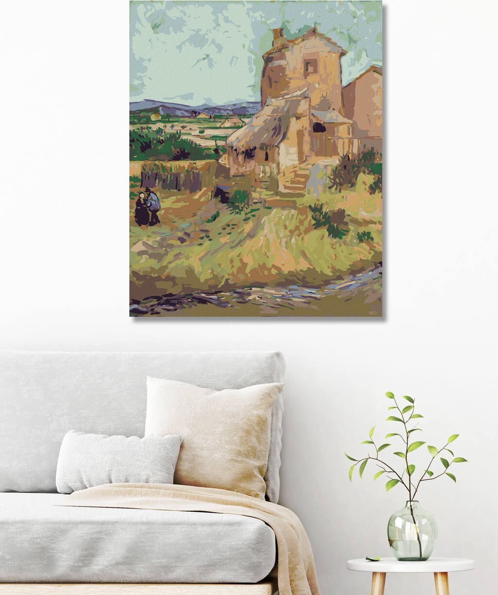 zuty Malování podle čísel - STARÝ MLÝN (VINCENT VAN GOGH) - Rozměr: 40x50 cm, Rámování: Varianta: vypnuté plátno na rám - obrázek 7