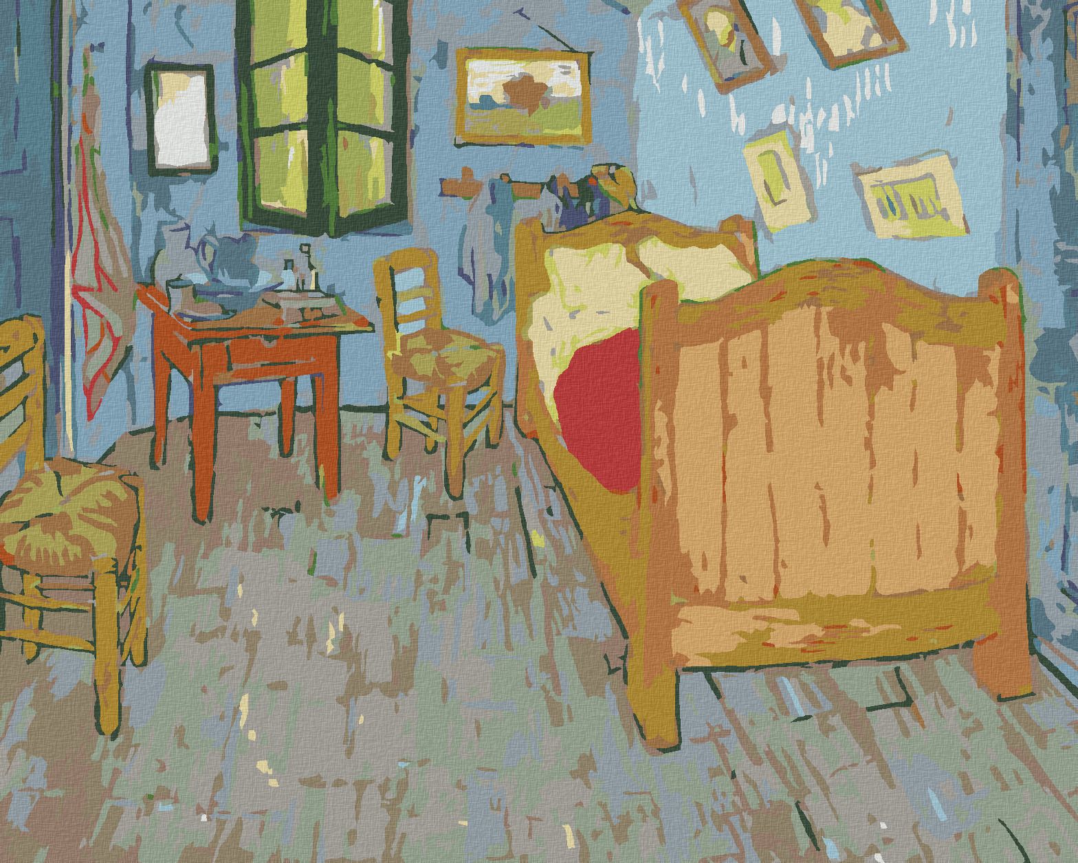 zuty Malování podle čísel - LOŽNICE V ARLES (VINCENT VAN GOGH) - Rozměr: 40x50 cm, Rámování: Varianta: bez rámu a bez vypnutí plátna - obrázek 1