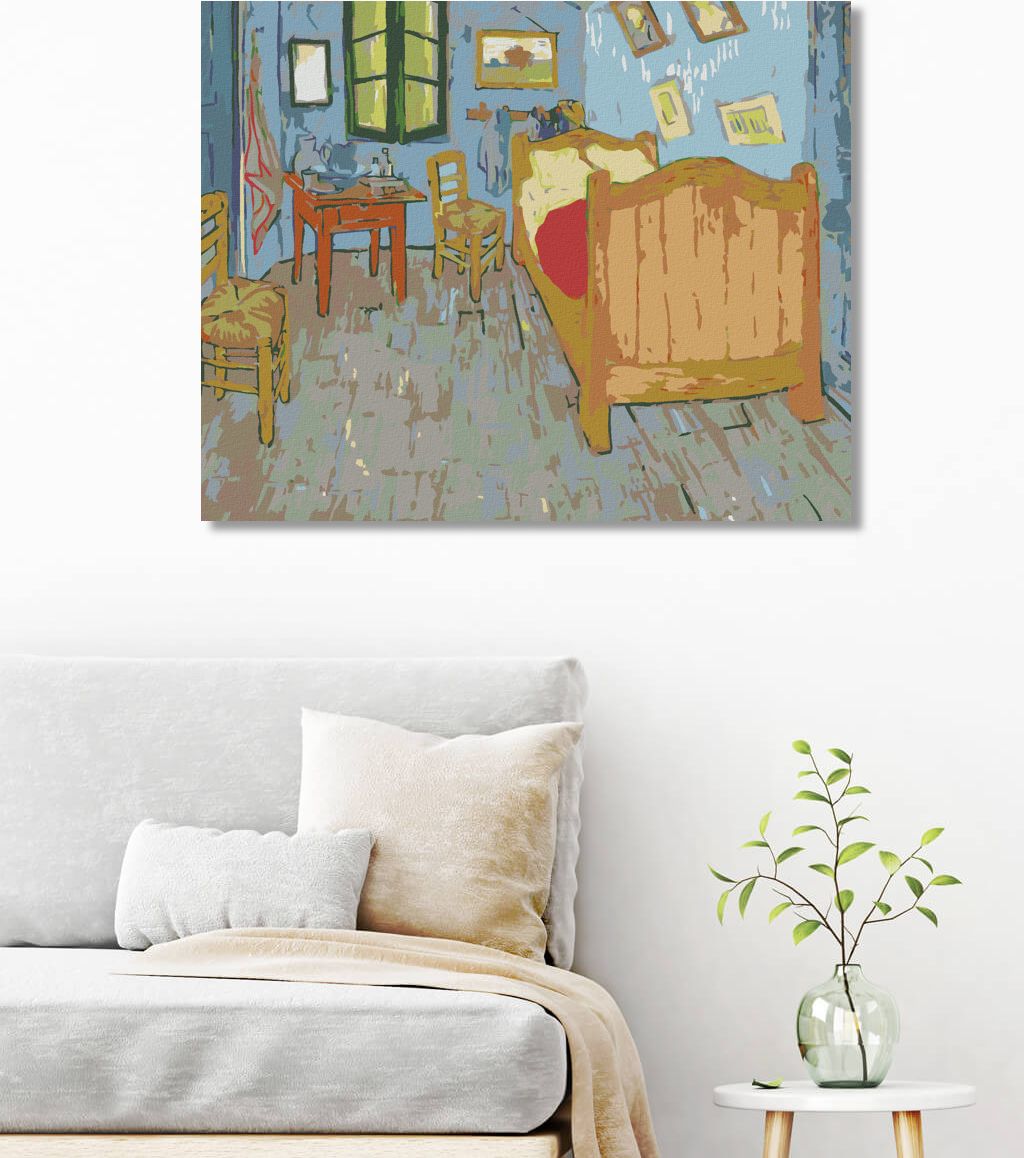 zuty Malování podle čísel - LOŽNICE V ARLES (VINCENT VAN GOGH) - Rozměr: 40x50 cm, Rámování: Varianta: vypnuté plátno na rám - obrázek 10