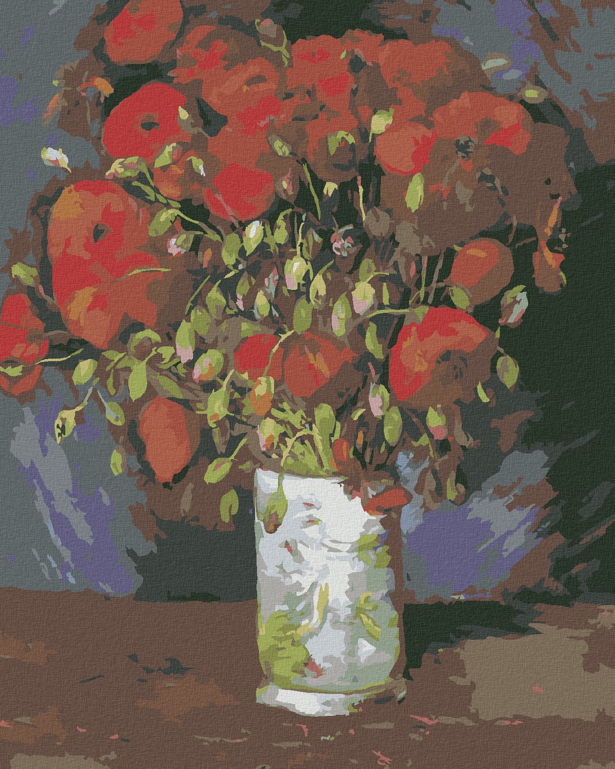 zuty Malování podle čísel - VÁZA S MÁKEM (VINCENT VAN GOGH) - Rozměr: 40x50 cm, Rámování: Varianta: vypnuté plátno na rám - obrázek 1