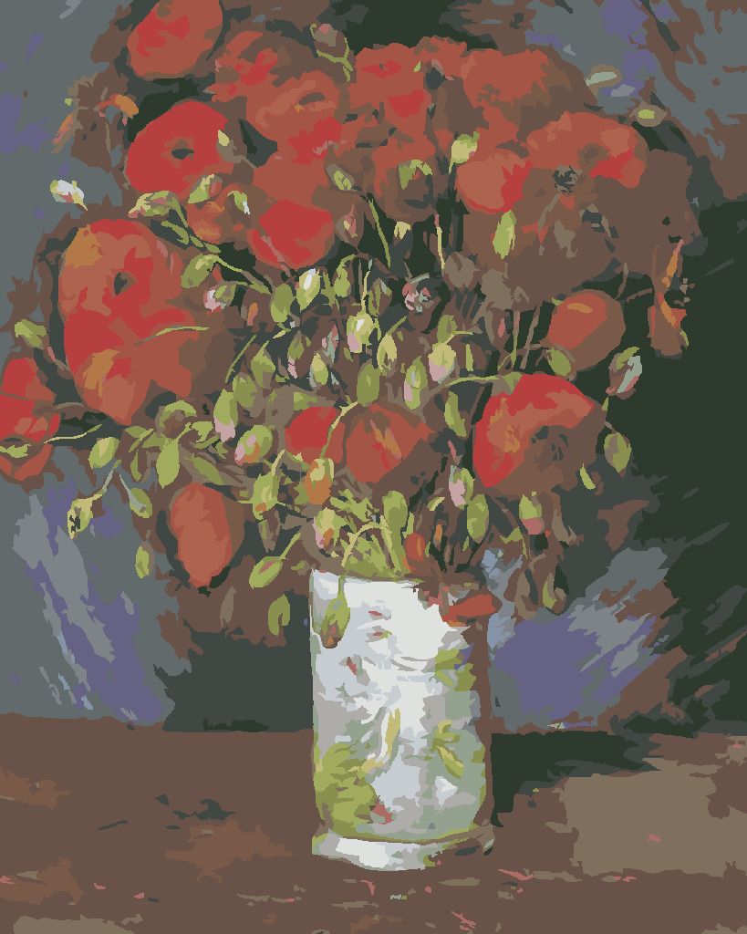 zuty Malování podle čísel - VÁZA S MÁKEM (VINCENT VAN GOGH) - Rozměr: 40x50 cm, Rámování: Varianta: vypnuté plátno na rám - obrázek 6