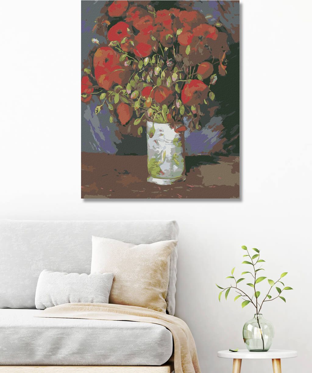 zuty Malování podle čísel - VÁZA S MÁKEM (VINCENT VAN GOGH) - Rozměr: 40x50 cm, Rámování: Varianta: vypnuté plátno na rám - obrázek 10