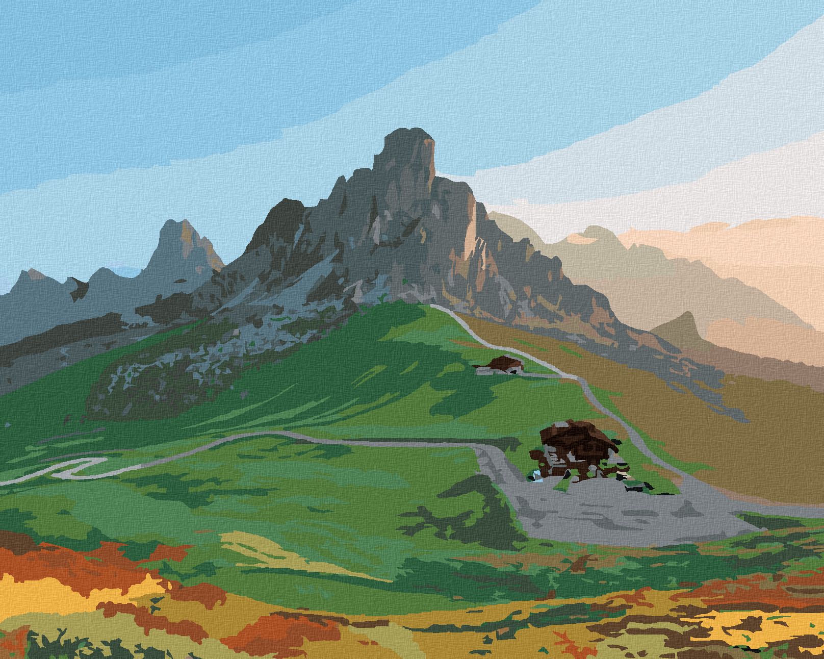 zuty Malování podle čísel - DOLOMITY - Rozměr: 40x50 cm, Rámování: Varianta: vypnuté plátno na rám - obrázek 1
