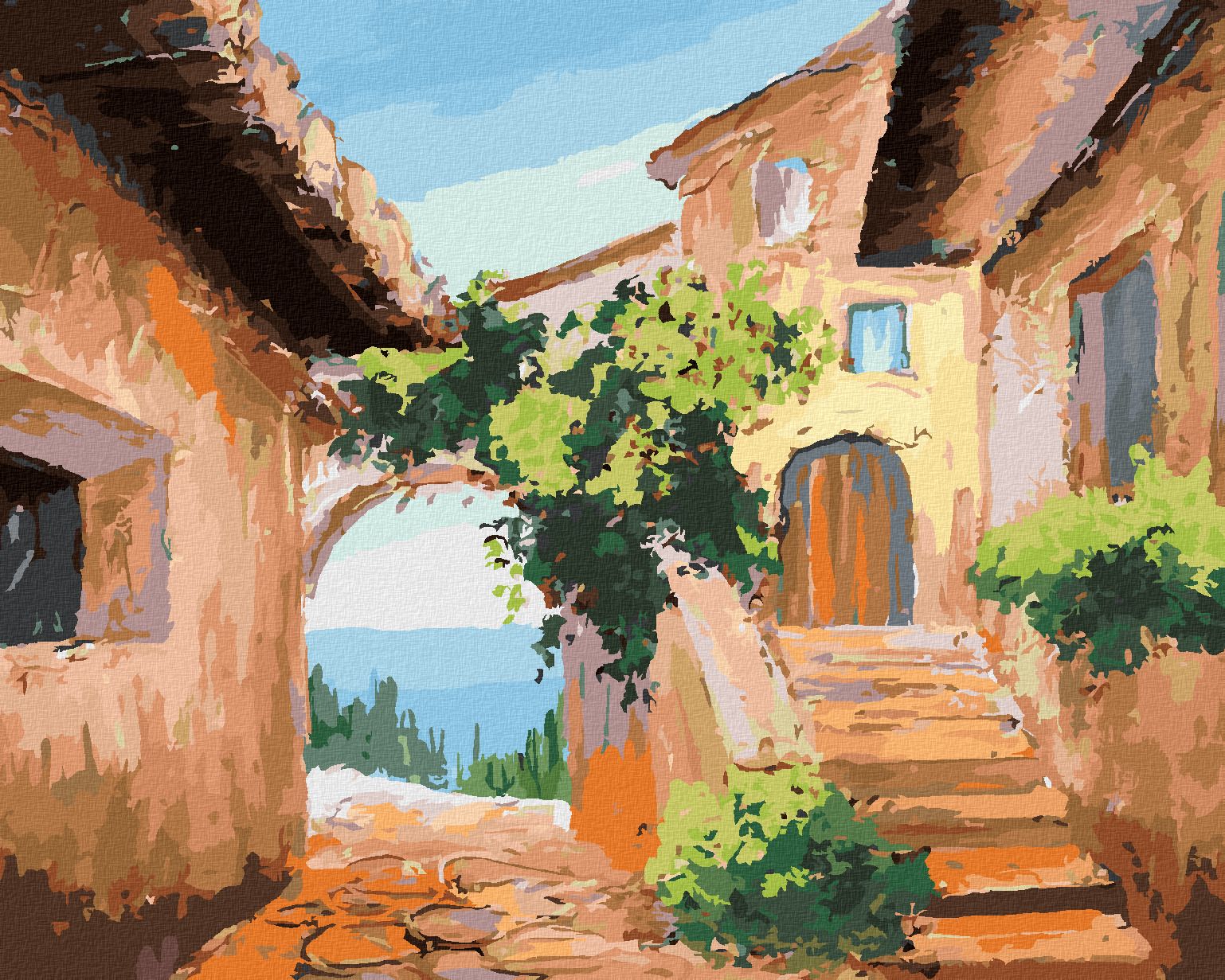 zuty Malování podle čísel - DOMEČEK U MOŘE - Rozměr: 40x50 cm, Rámování: Varianta: vypnuté plátno na rám - obrázek 1