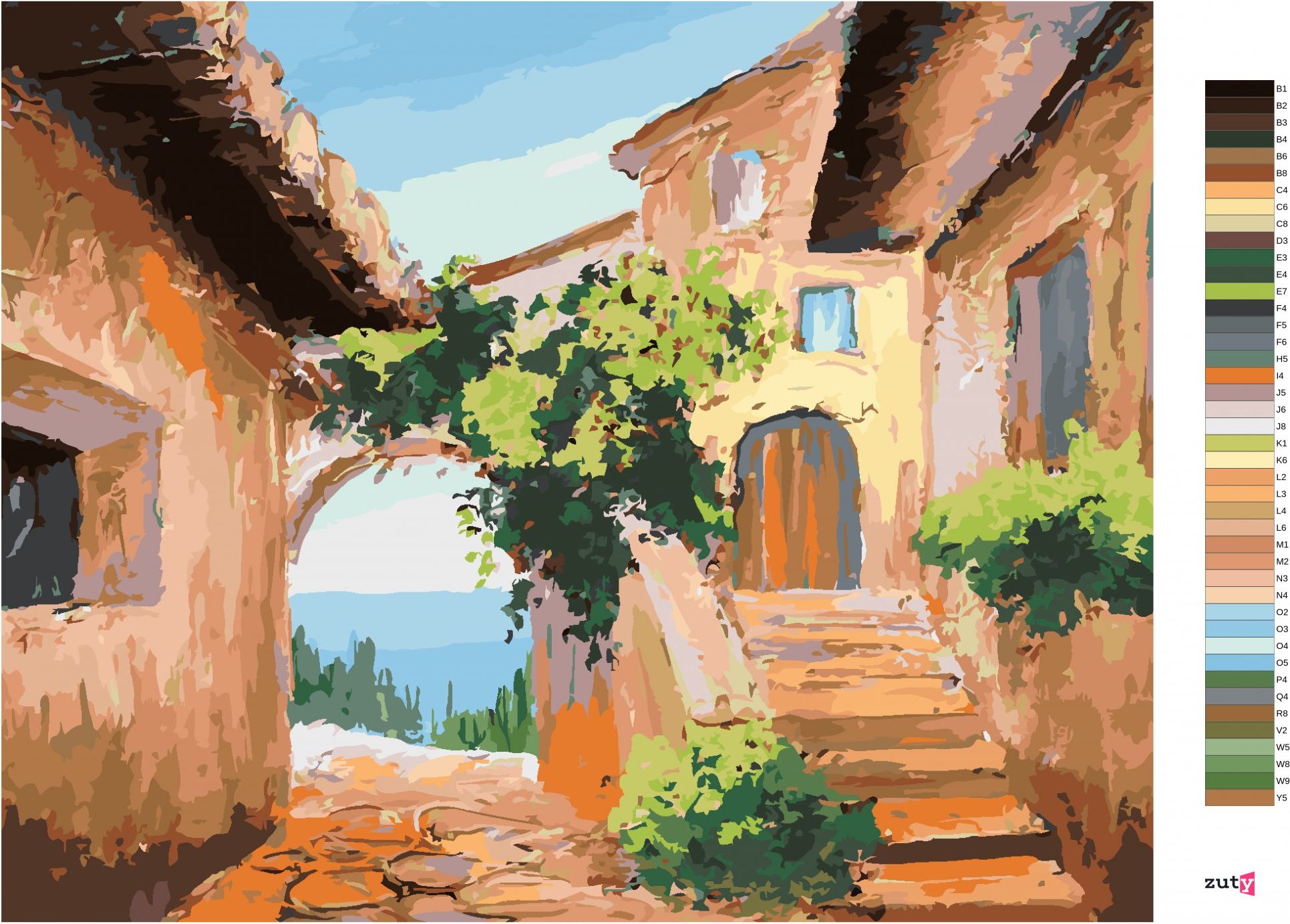 zuty Malování podle čísel - DOMEČEK U MOŘE - Rozměr: 40x50 cm, Rámování: Varianta: vypnuté plátno na rám - obrázek 6