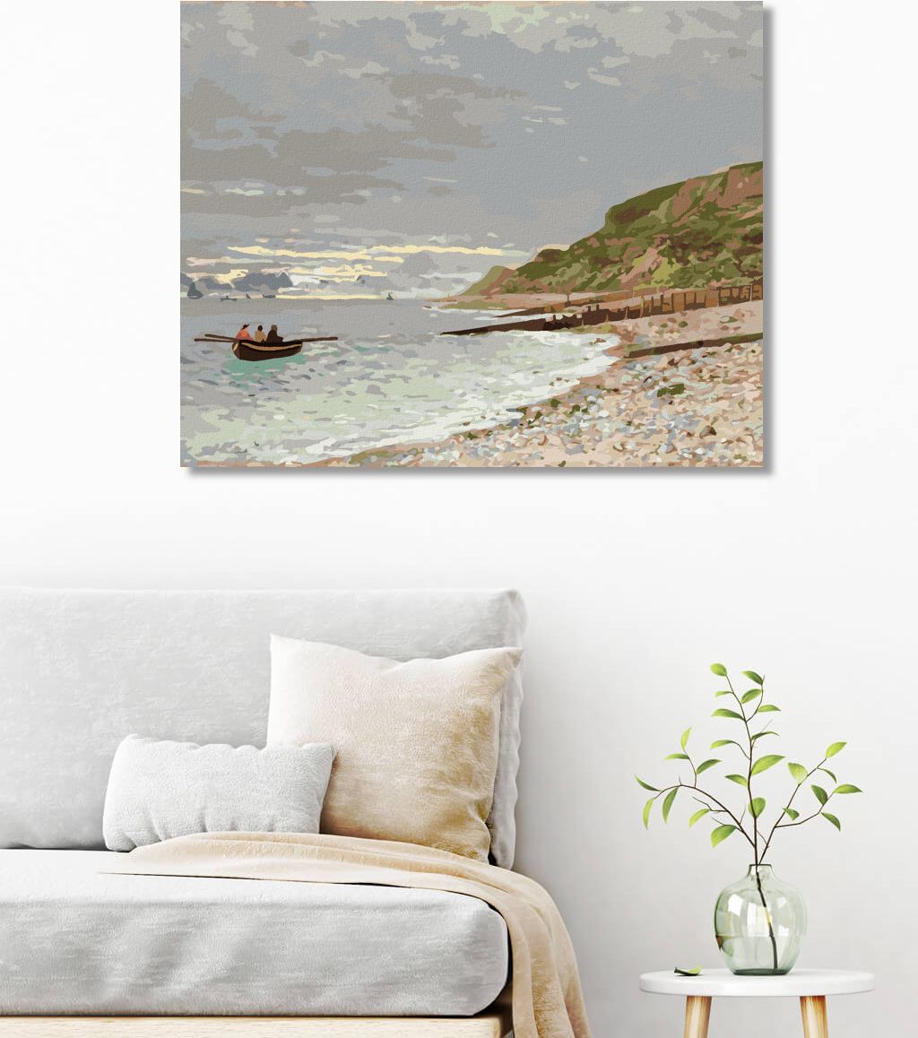 zuty Malování podle čísel - LA POINTE DE LA HÈVE, SAINTE-ADRESSE (CLAUDE MONET) - Rozměr: 40x50 cm, Rámování: Varianta: vypnuté plátno na rám - obrázek 2