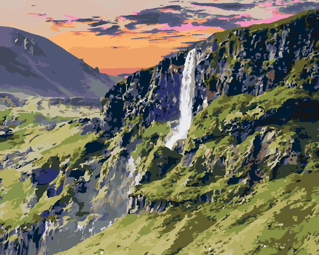 zuty Malování podle čísel - KRAJINA A VODOPÁD - Rozměr: 40x50 cm, Rámování: Varianta: vypnuté plátno na rám - obrázek 7