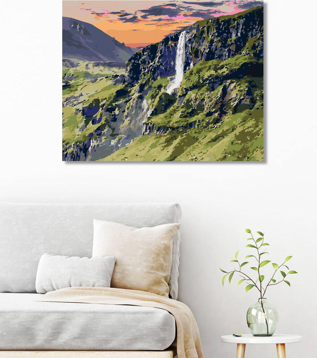 zuty Malování podle čísel - KRAJINA A VODOPÁD - Rozměr: 40x50 cm, Rámování: Varianta: vypnuté plátno na rám - obrázek 9