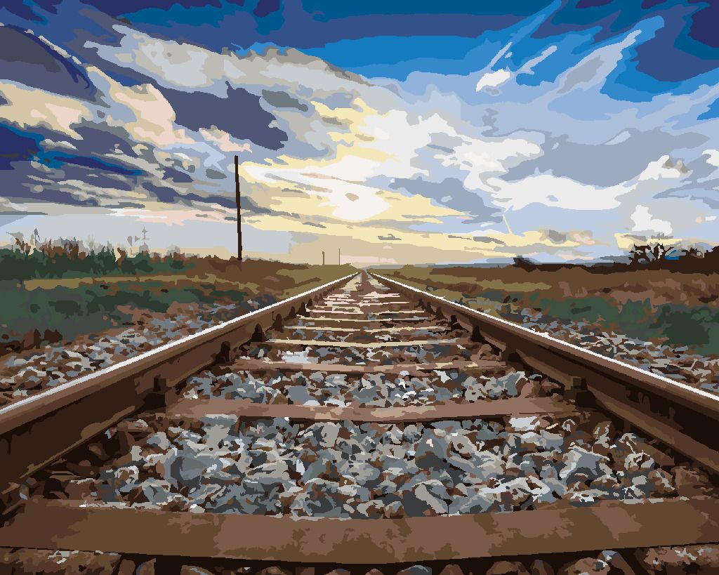 zuty Malování podle čísel - KOLEJE A MODRÉ NEBE - Rozměr: 40x50 cm, Rámování: Varianta: bez rámu a bez vypnutí plátna - obrázek 5