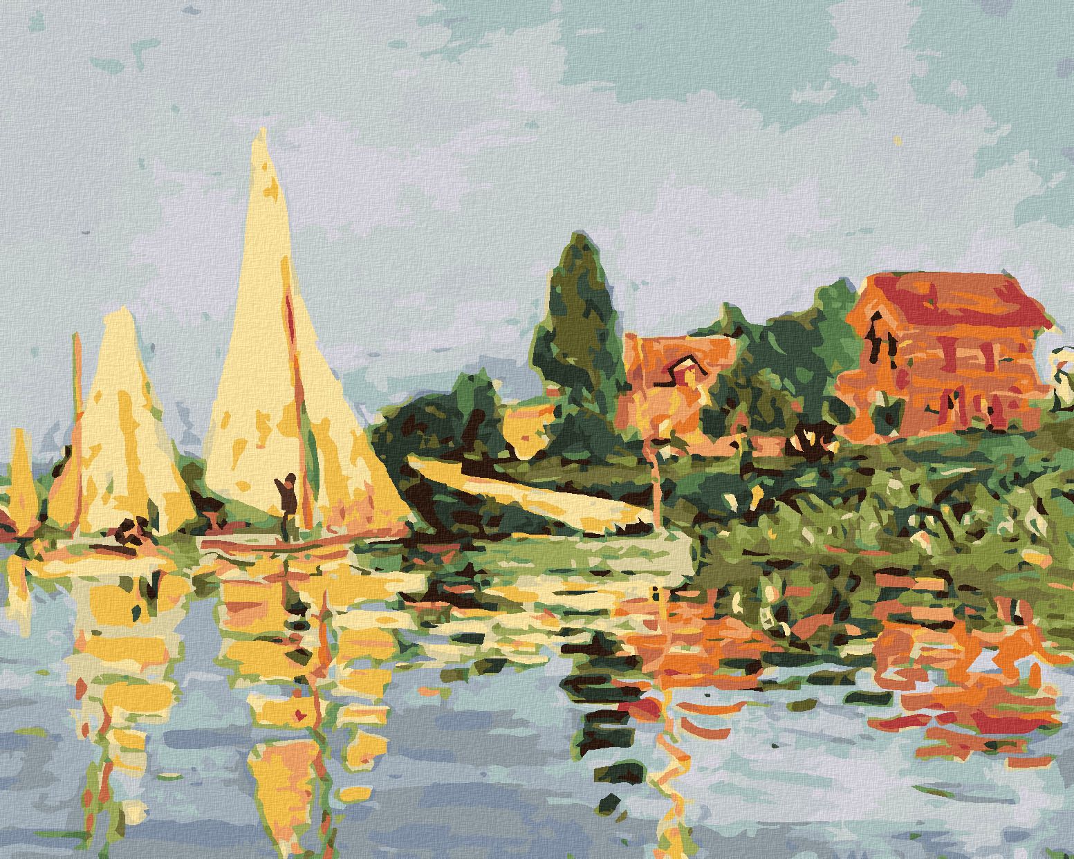 zuty Malování podle čísel - REGATA V ARGENTEUIL (CLAUDE MONET) - Rozměr: 40x50 cm, Rámování: Varianta: bez rámu a bez vypnutí plátna - obrázek 1