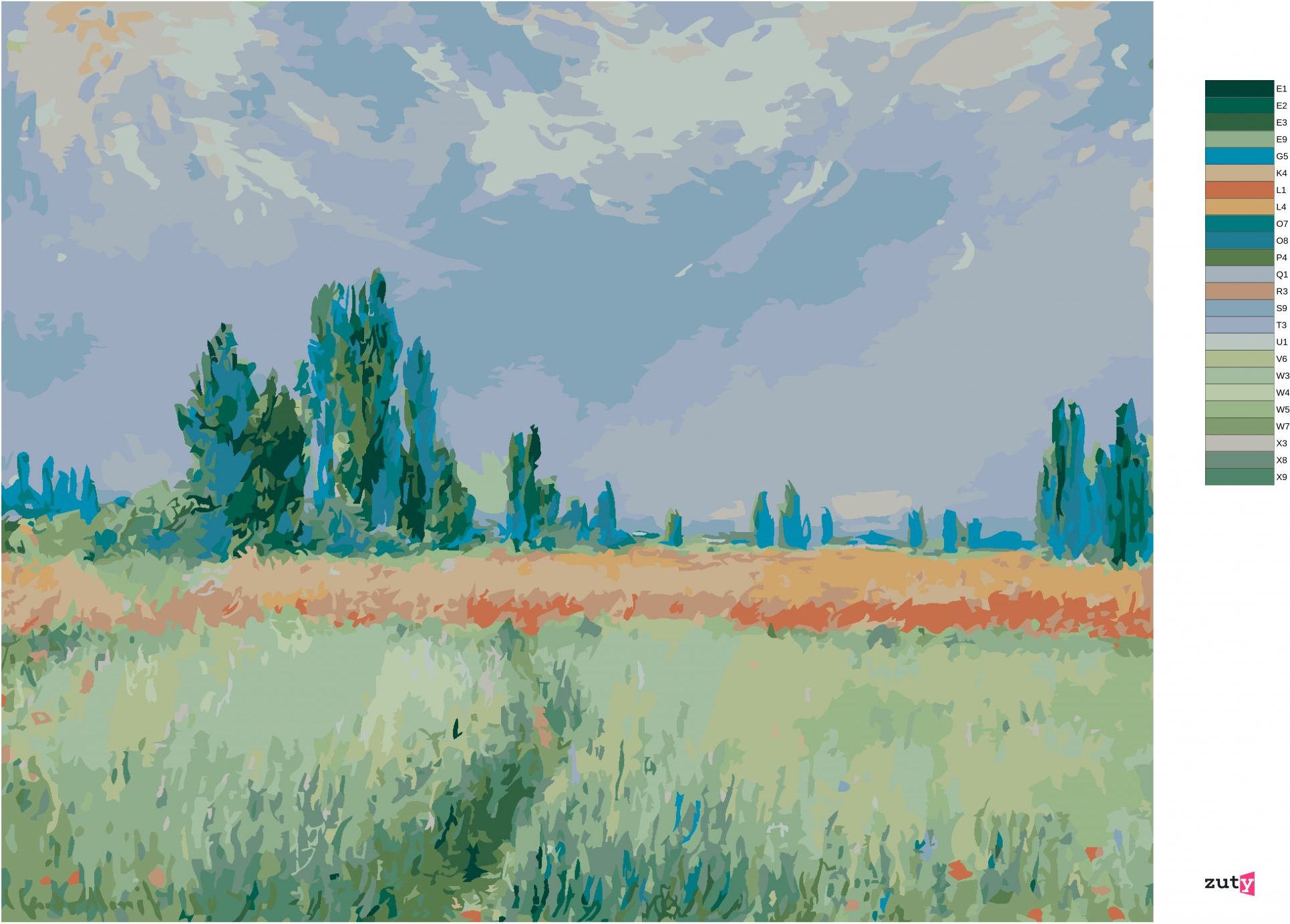 zuty Malování podle čísel - PŠENIČNÉ POLE (CLAUDE MONET) - Rozměr: 40x50 cm, Rámování: Varianta: vypnuté plátno na rám - obrázek 10