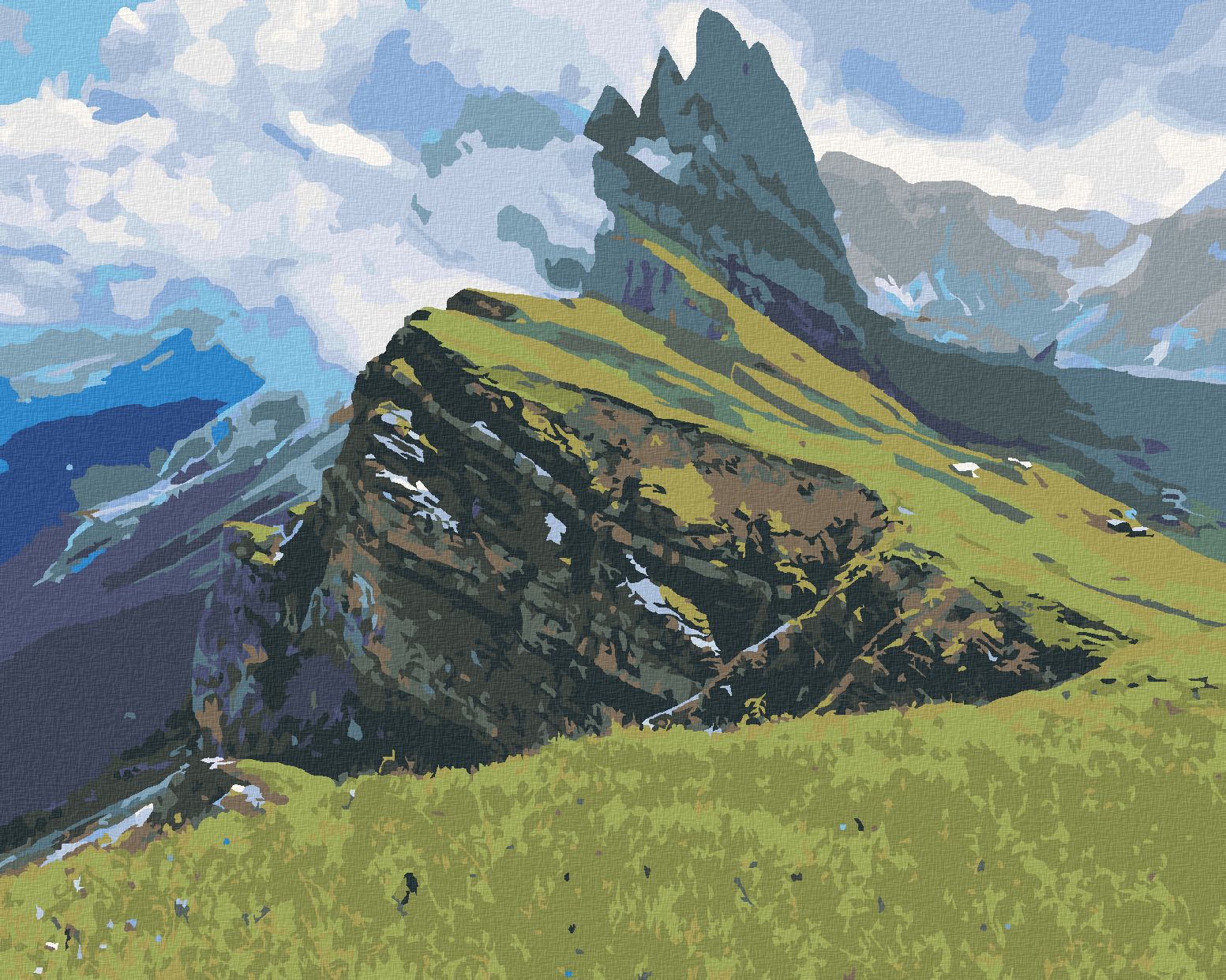 zuty Malování podle čísel - HŘEBEN ODLE ODDĚLUJÍCÍ ÚDOLÍ - Rozměr: 40x50 cm, Rámování: Varianta: bez rámu a bez vypnutí plátna - obrázek 1