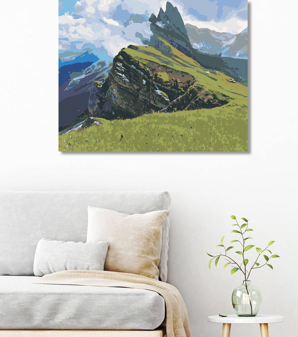 zuty Malování podle čísel - HŘEBEN ODLE ODDĚLUJÍCÍ ÚDOLÍ - Rozměr: 40x50 cm, Rámování: Varianta: vypnuté plátno na rám - obrázek 8