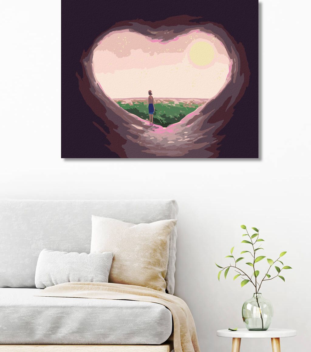 zuty Malování podle čísel - JESKYNNÍ SRDCE - Rozměr: 40x50 cm, Rámování: Varianta: bez rámu a bez vypnutí plátna - obrázek 8