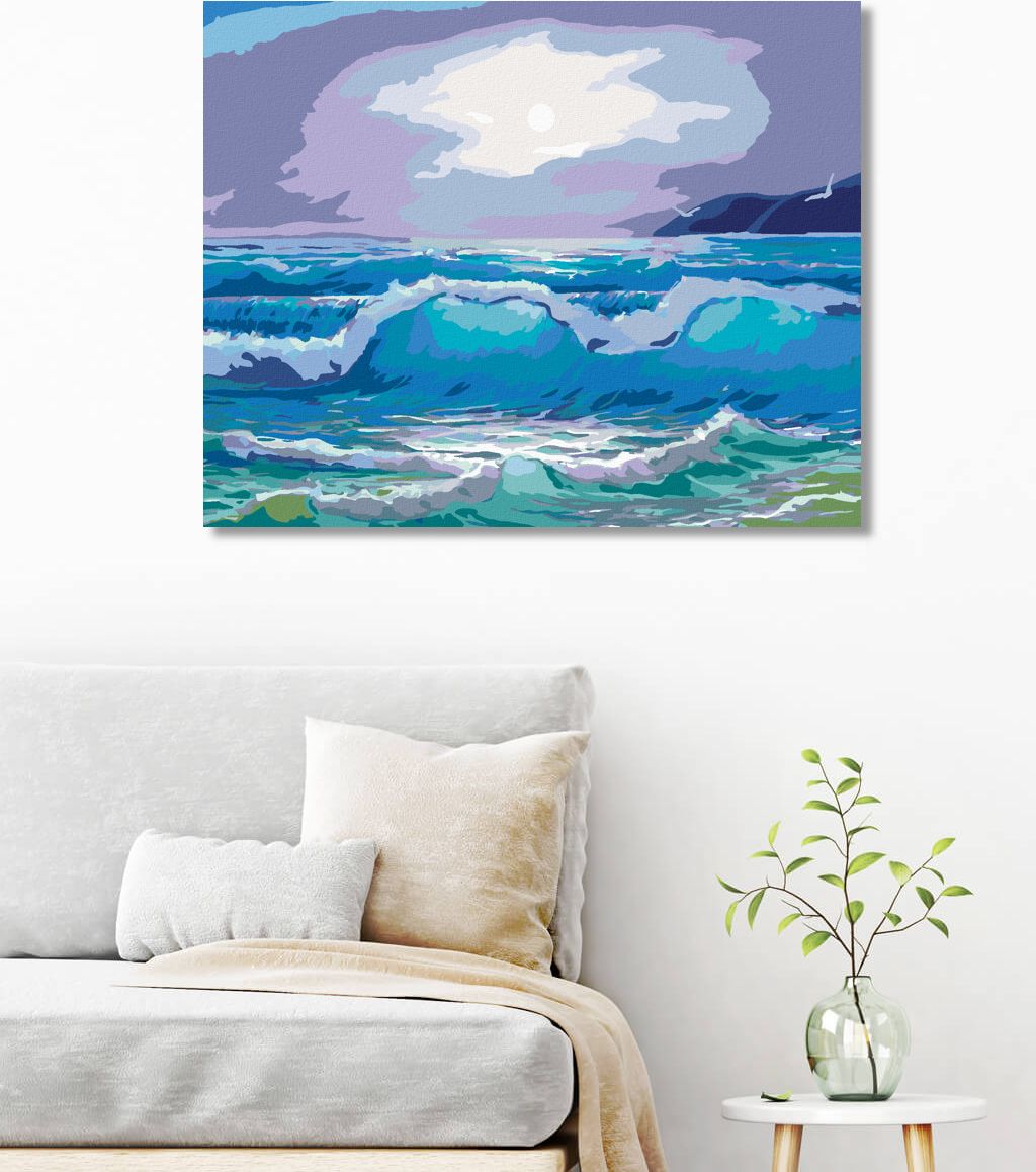 zuty Malování podle čísel - VELKÉ VLNY - Rozměr: 40x50 cm, Rámování: Varianta: vypnuté plátno na rám - obrázek 9