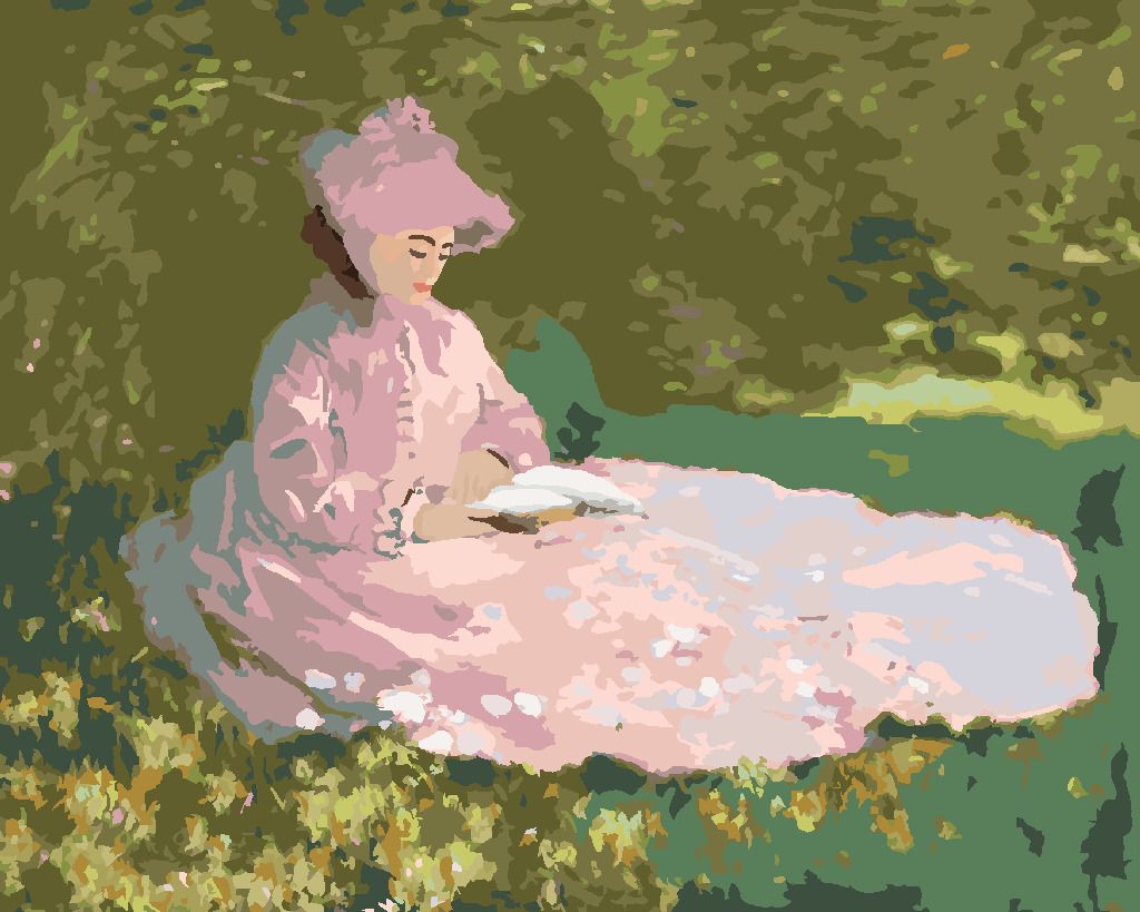 zuty Malování podle čísel - JARO (CLAUDE MONET) - Rozměr: 40x50 cm, Rámování: Varianta: vypnuté plátno na rám - obrázek 4