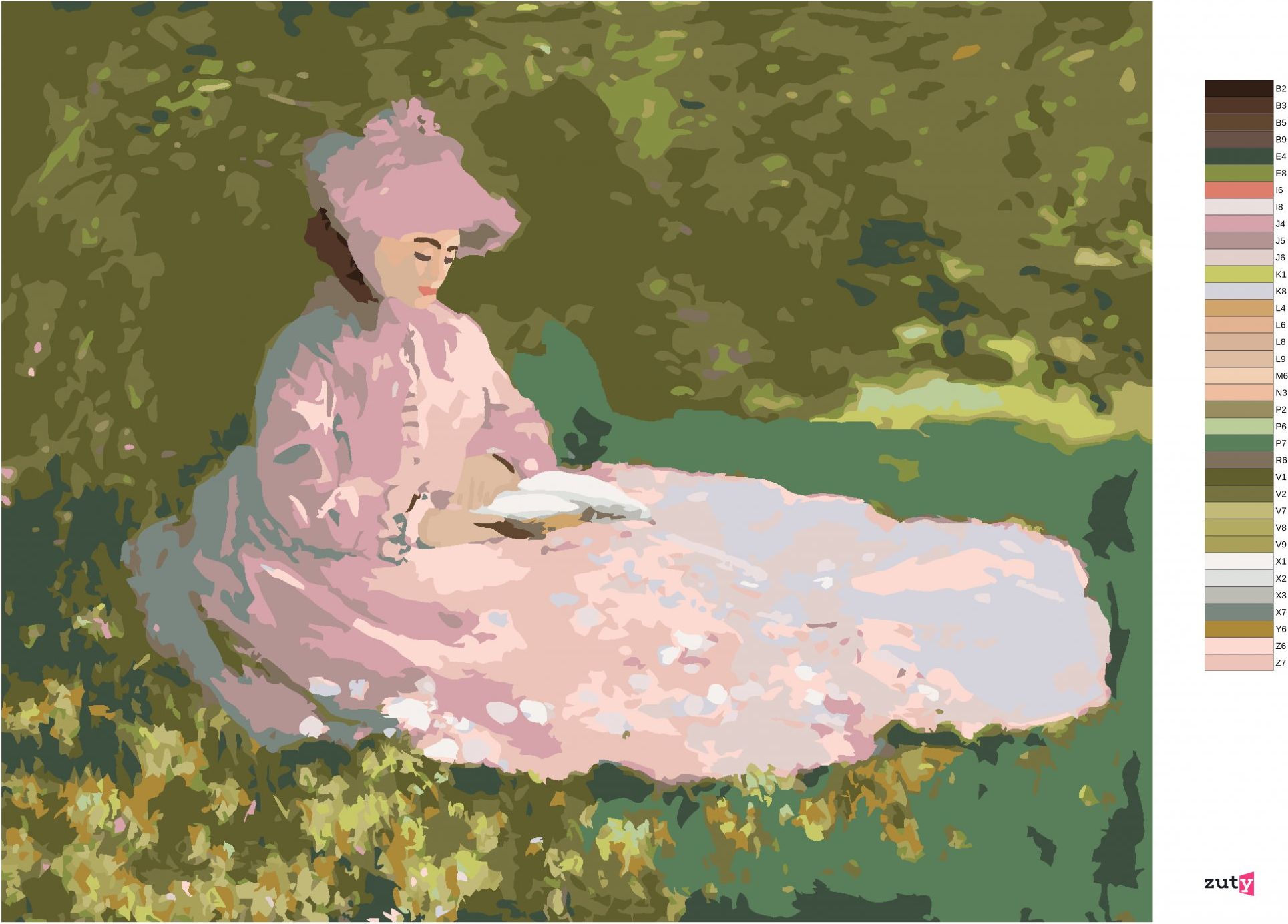 zuty Malování podle čísel - JARO (CLAUDE MONET) - Rozměr: 40x50 cm, Rámování: Varianta: vypnuté plátno na rám - obrázek 8