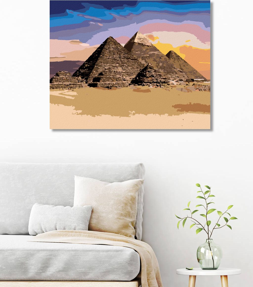 zuty Malování podle čísel - EGYPT PYRAMIDY - Rozměr: 40x50 cm, Rámování: Varianta: vypnuté plátno na rám - obrázek 5