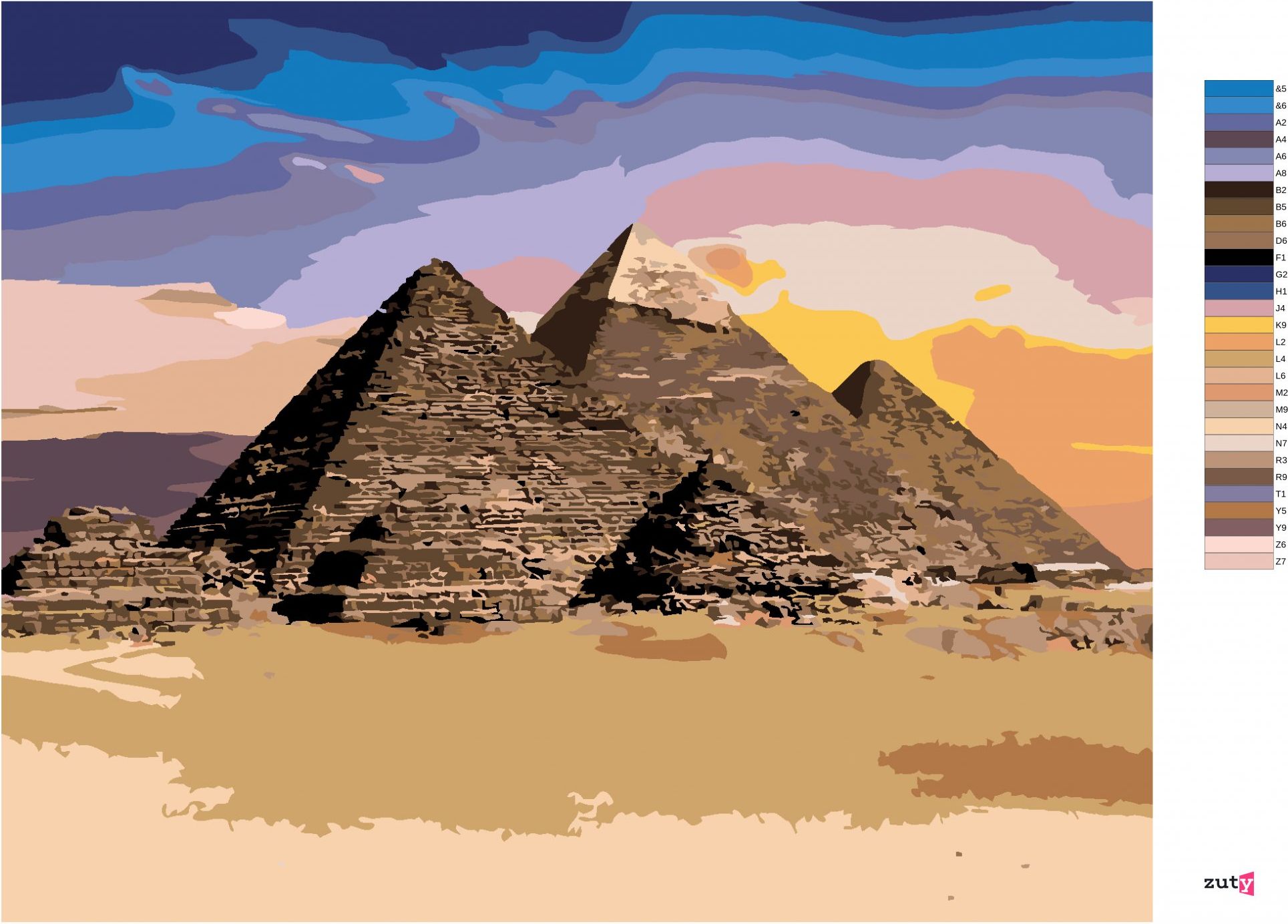 zuty Malování podle čísel - EGYPT PYRAMIDY - Rozměr: 40x50 cm, Rámování: Varianta: vypnuté plátno na rám - obrázek 7