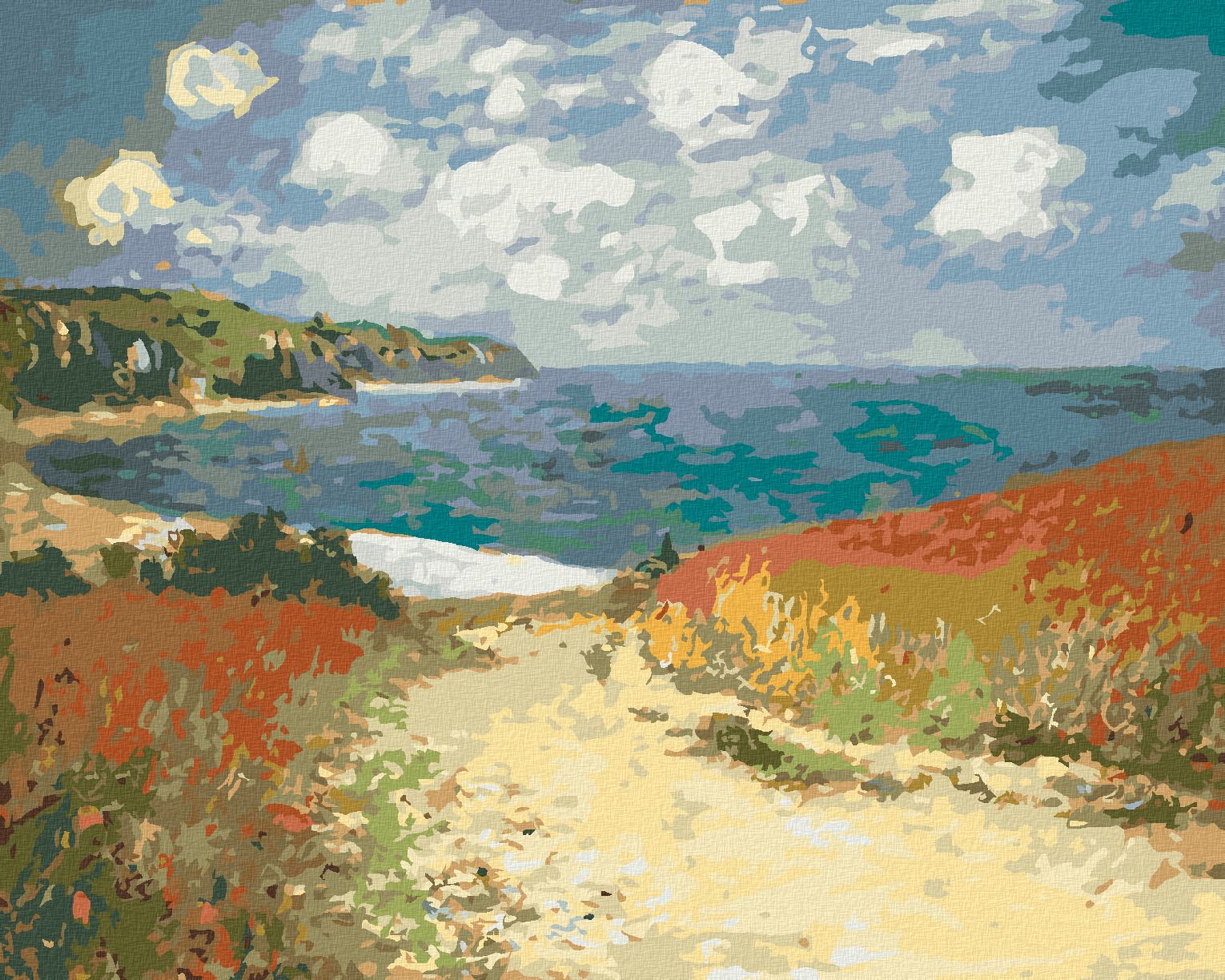 zuty Malování podle čísel - CESTA DO POURVILLE (CLAUDE MONET) - Rozměr: 40x50 cm, Rámování: Varianta: vypnuté plátno na rám - obrázek 1