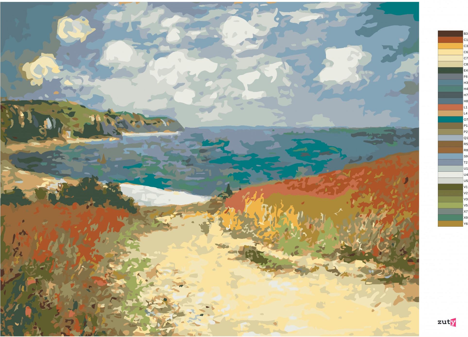 zuty Malování podle čísel - CESTA DO POURVILLE (CLAUDE MONET) - Rozměr: 40x50 cm, Rámování: Varianta: vypnuté plátno na rám - obrázek 7