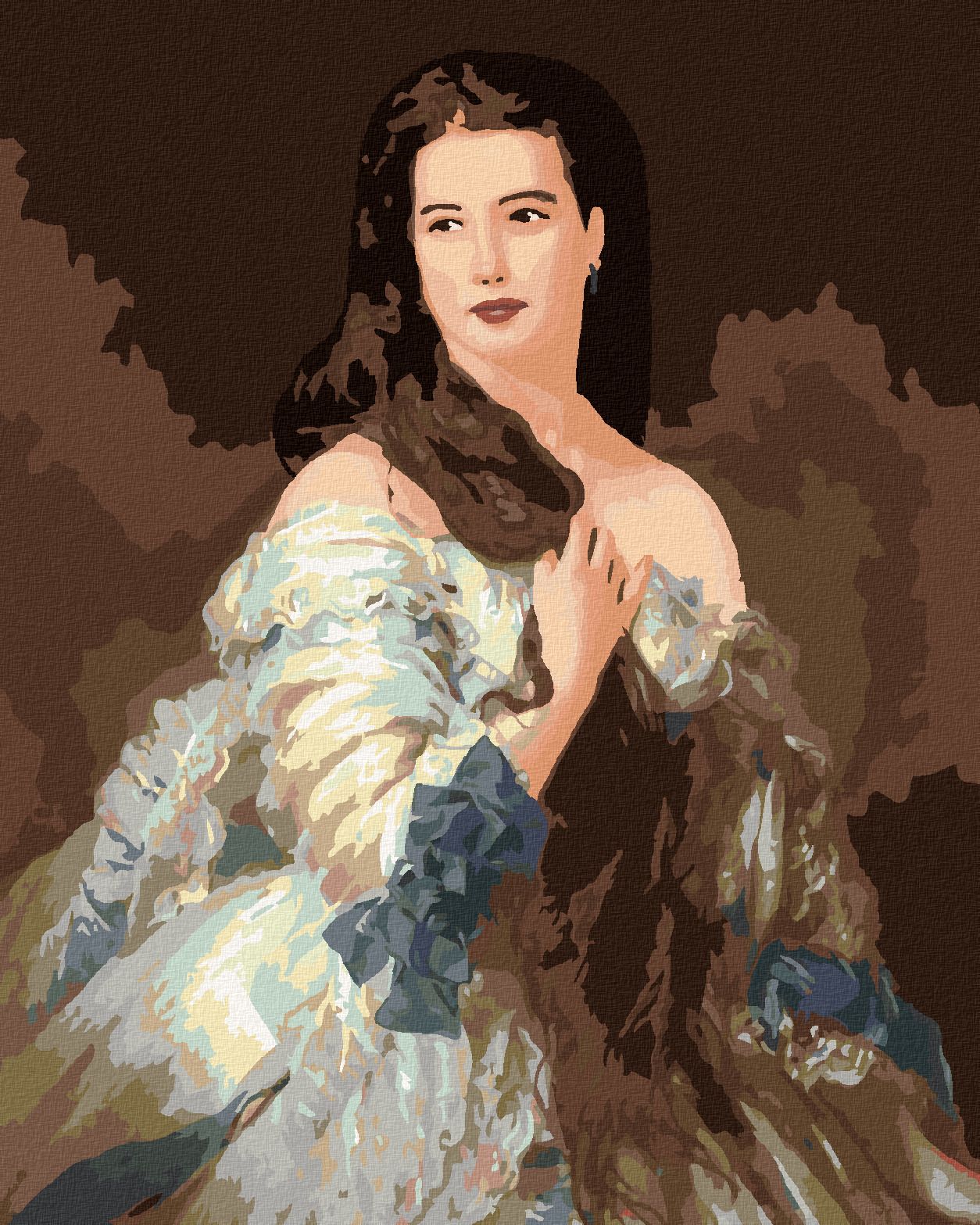 zuty Malování podle čísel - PORTRÉT MADAM RIMSKY-KORSAKOVOVÉ (FRANZ XAVER WINTERHALTER) - Rozměr: 40x50 cm, Rámování: Varianta: vypnuté plátno na rám - obrázek 1